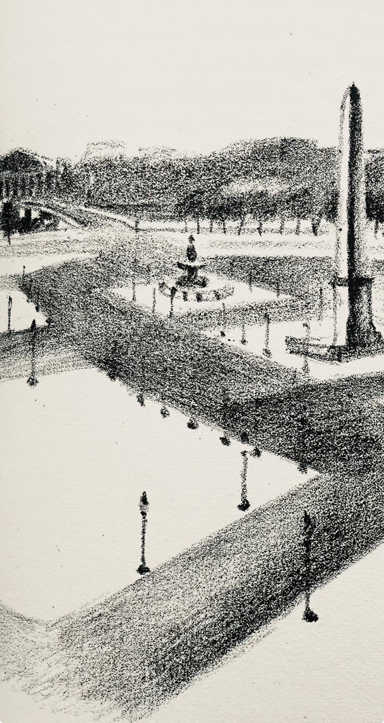 Delaunay, La place de la Concorde (Habasque 720-728), Allo! Paris! (nach) (Moderne), Print, von Robert Delaunay