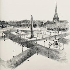 Antique Delaunay, La place de la Concorde (Habasque 720-728), Allo! Paris! (after)