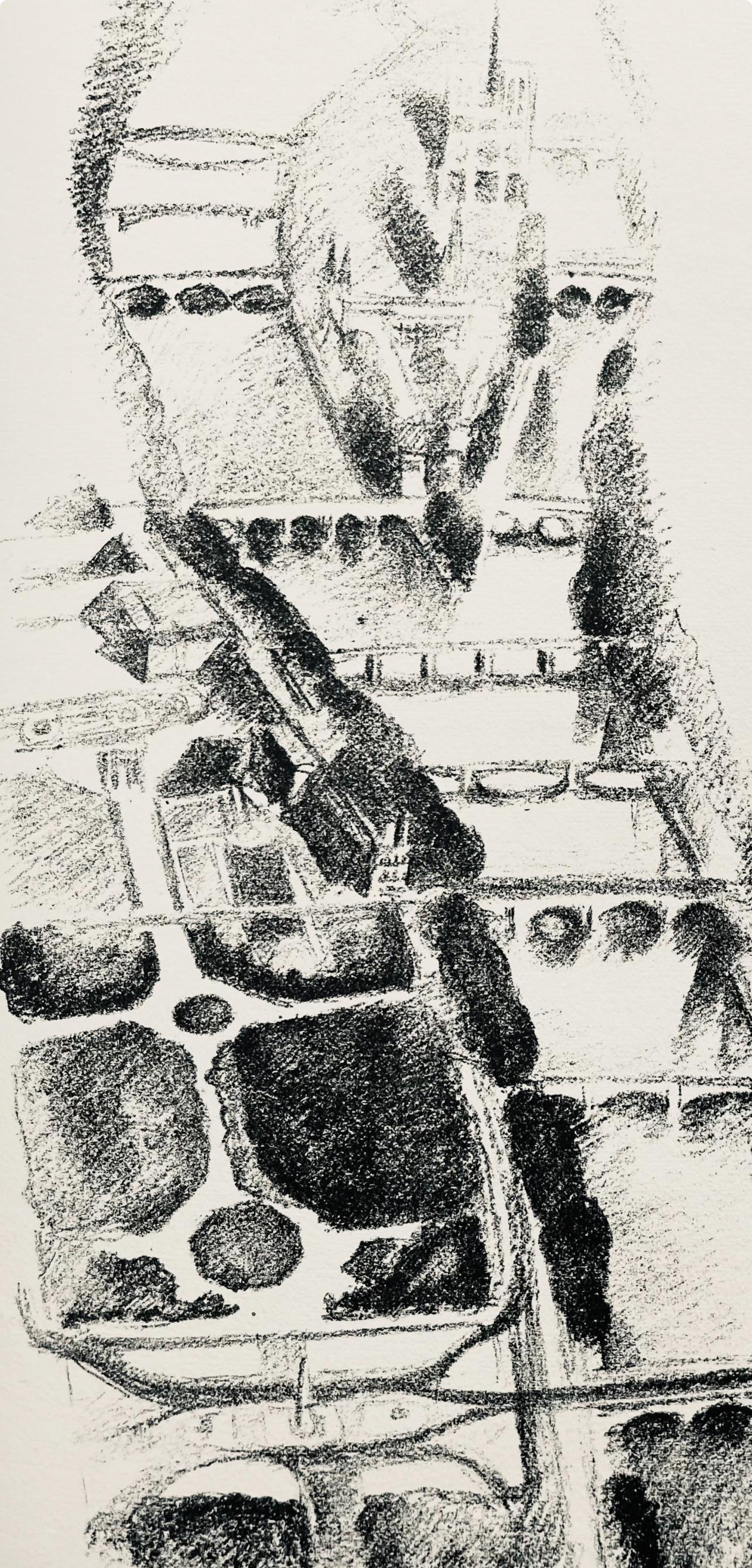 Delaunay, La Seine et l'île de la Cité (Habasque 720-728), Allo! Paris! (nach) – Print von Robert Delaunay