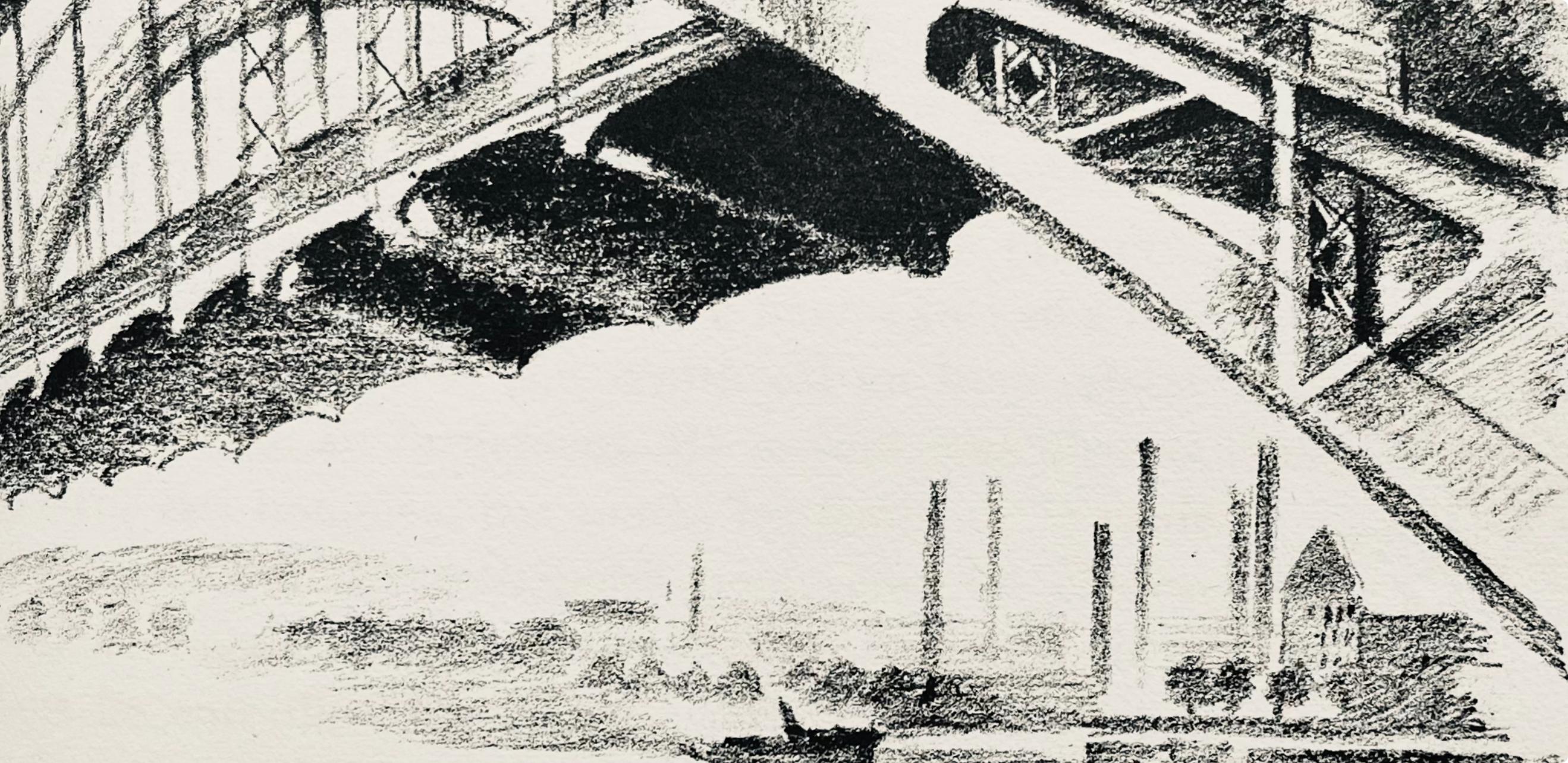 Delaunay, Le pont aérien (Habasque 720-728), Allo! Paris! (nach) (Moderne), Print, von Robert Delaunay