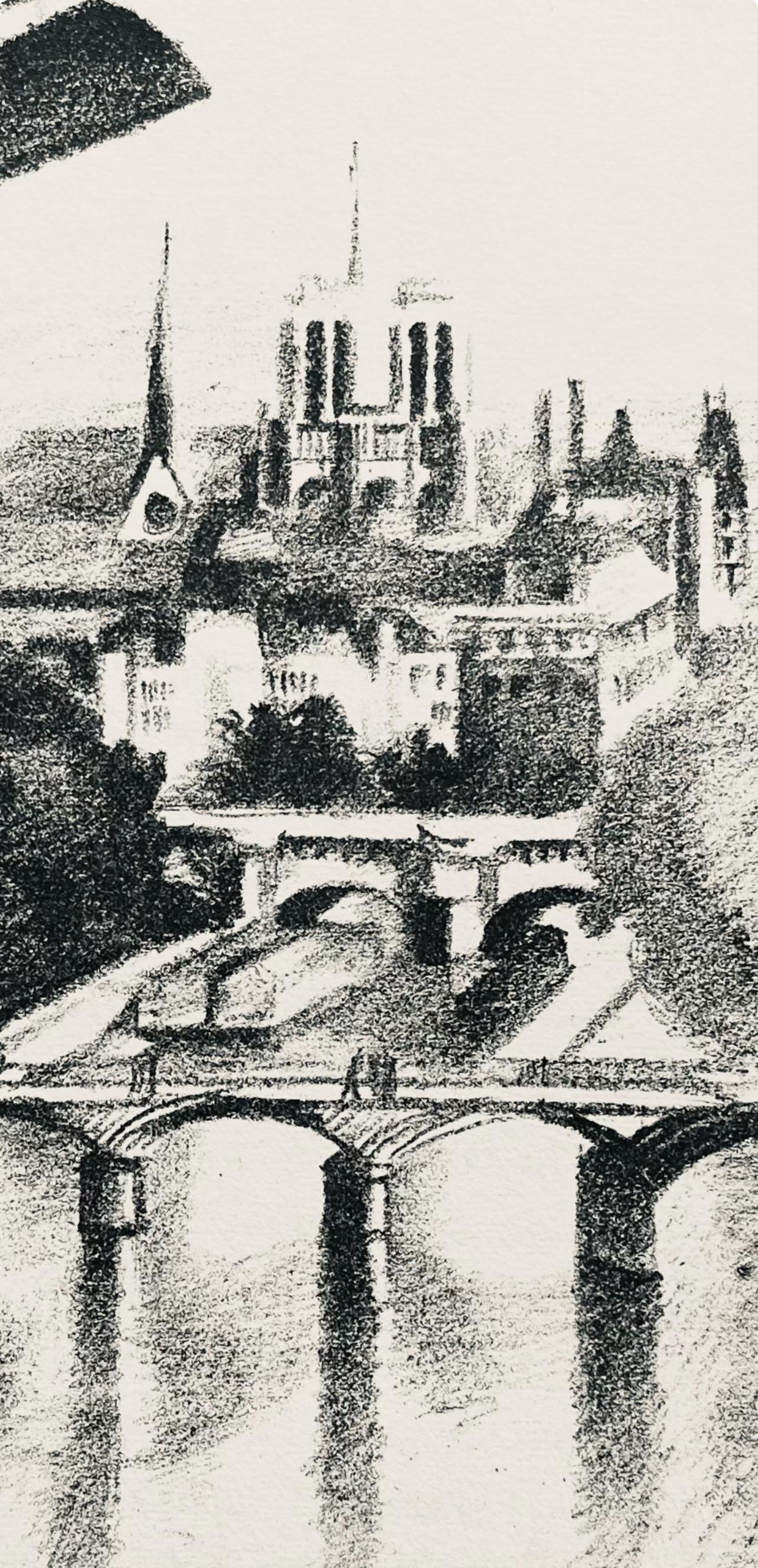 Delaunay, Les ponts de Paris et Notre-Dame (H. 720-728), Allo! Paris! (after) For Sale 1
