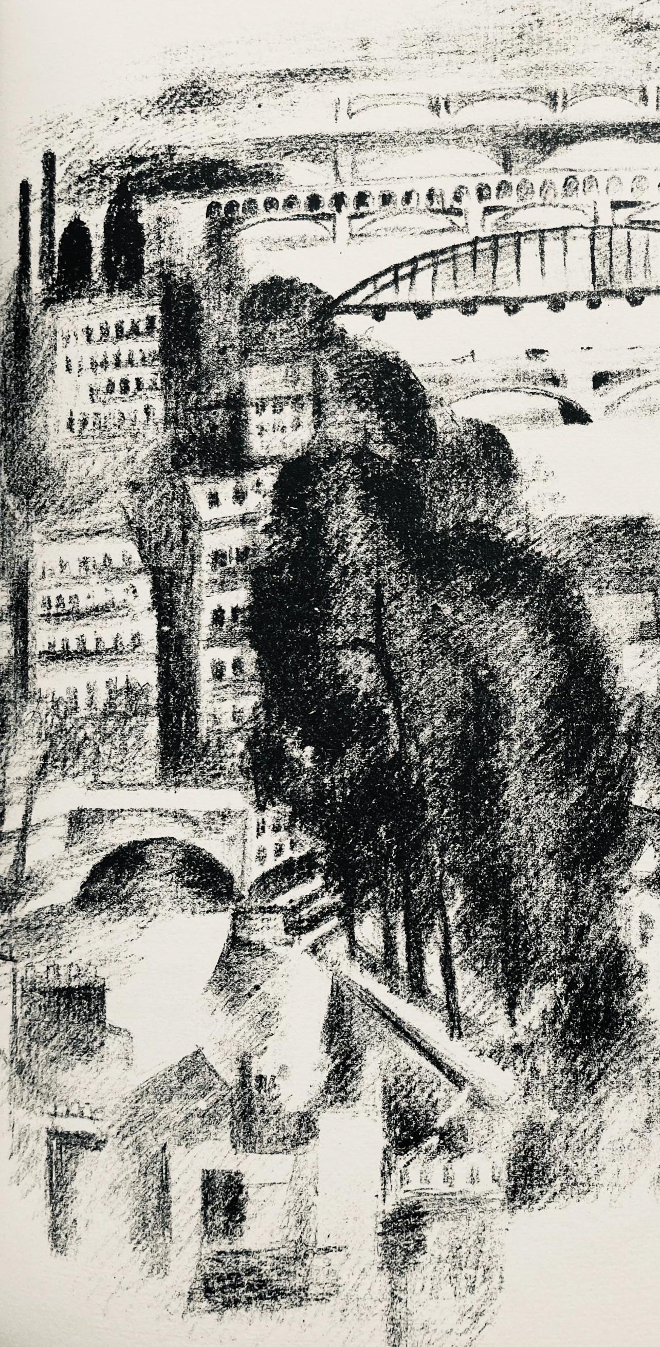 Delaunay, Ponts et passerelle de Passy (Habasque 720-728), Allo! Paris! (nach) – Print von Robert Delaunay