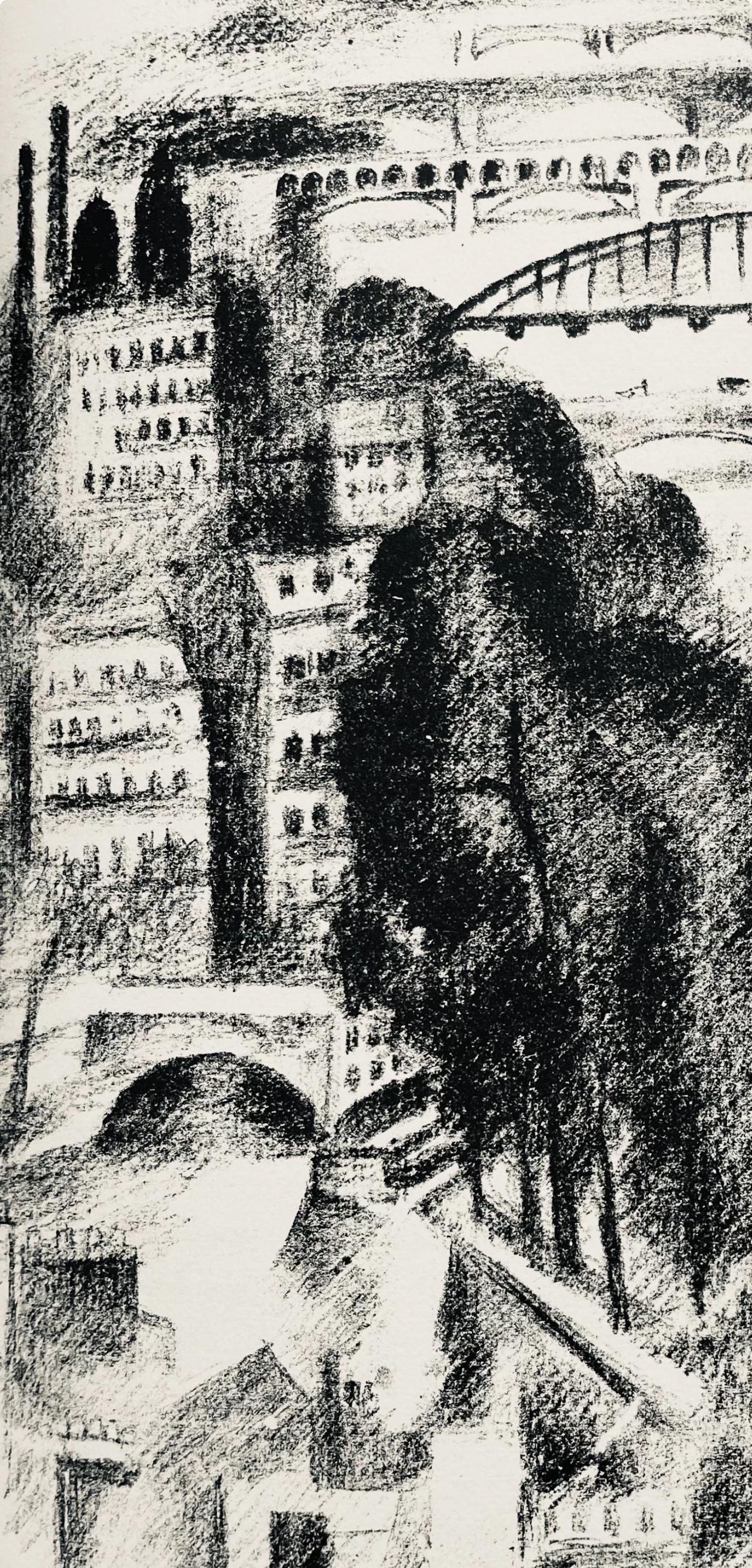 Delaunay, Ponts et passerelle de Passy (Habasque 720-728), Allo! Paris! (after) For Sale 1