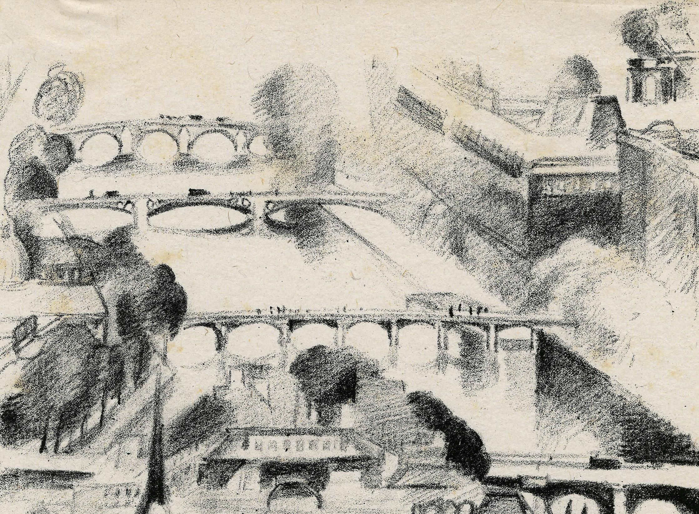 Ile de la Cite, París - Landscape Print Gris de Robert Delaunay