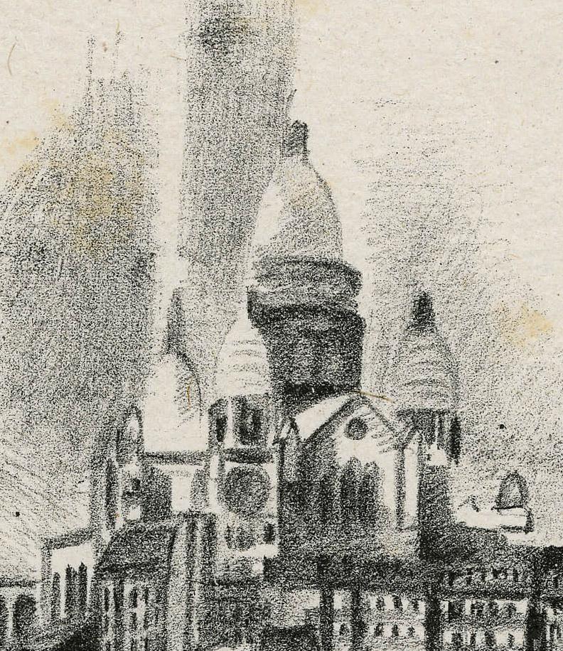 La butte de Montmartre et le Sacre-Couer (El Sagrado Corazón a distancia) - Print de Robert Delaunay