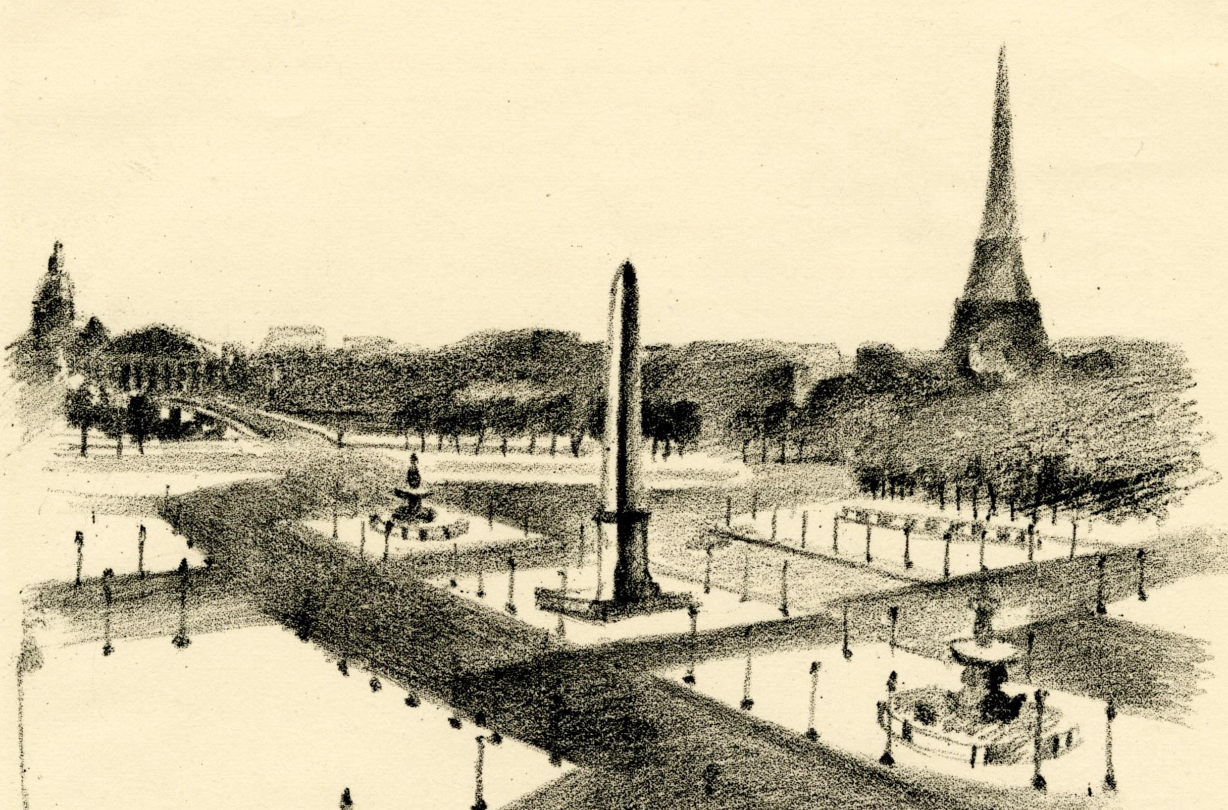 La Place de la Concorde - Landscape Print Blanco de Robert Delaunay