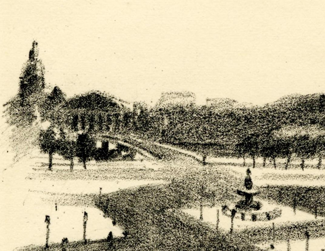 La Place de la Concorde
Representa la Place d la Concorde, la Tour Eiffel y el Sacre-Couer en la colina de Montmarte, al fondo a la izquierda.
Litografía, 1926
Sin firmar. tal como se emitió
De la edición del libro 