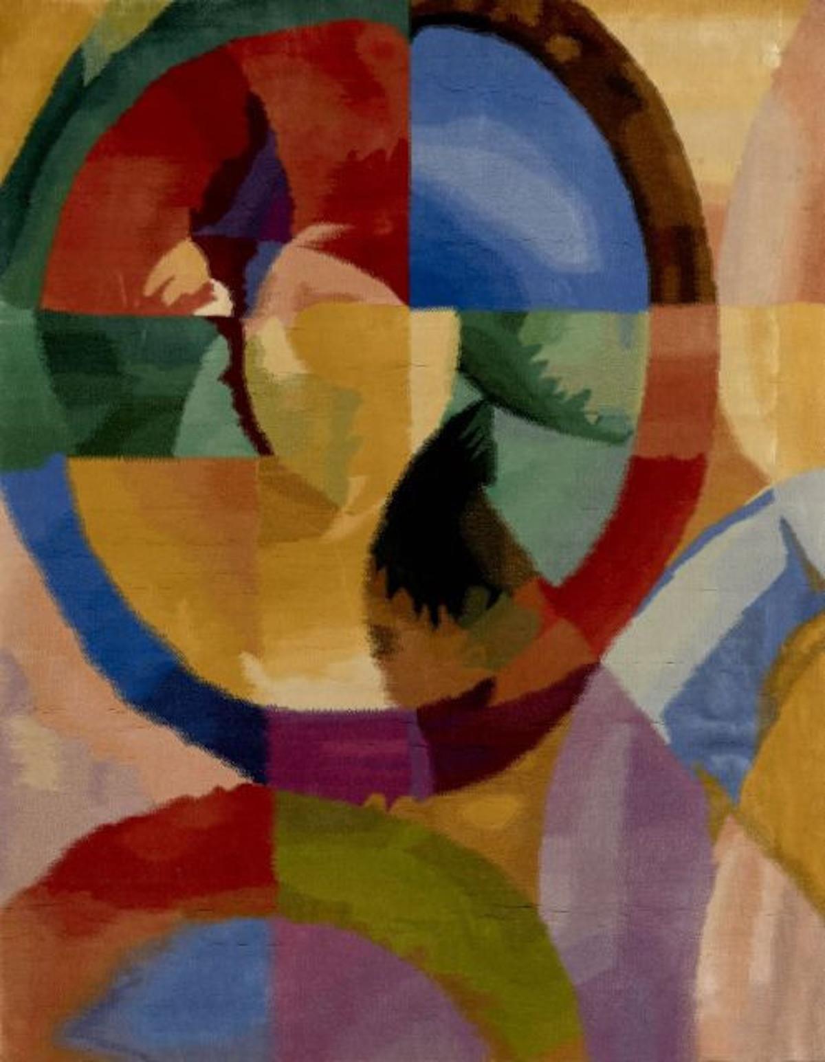 Soleil n.1. di Robert Delaunay, 1980 ca, Arazzo in lana di seta tessuto su tela 4