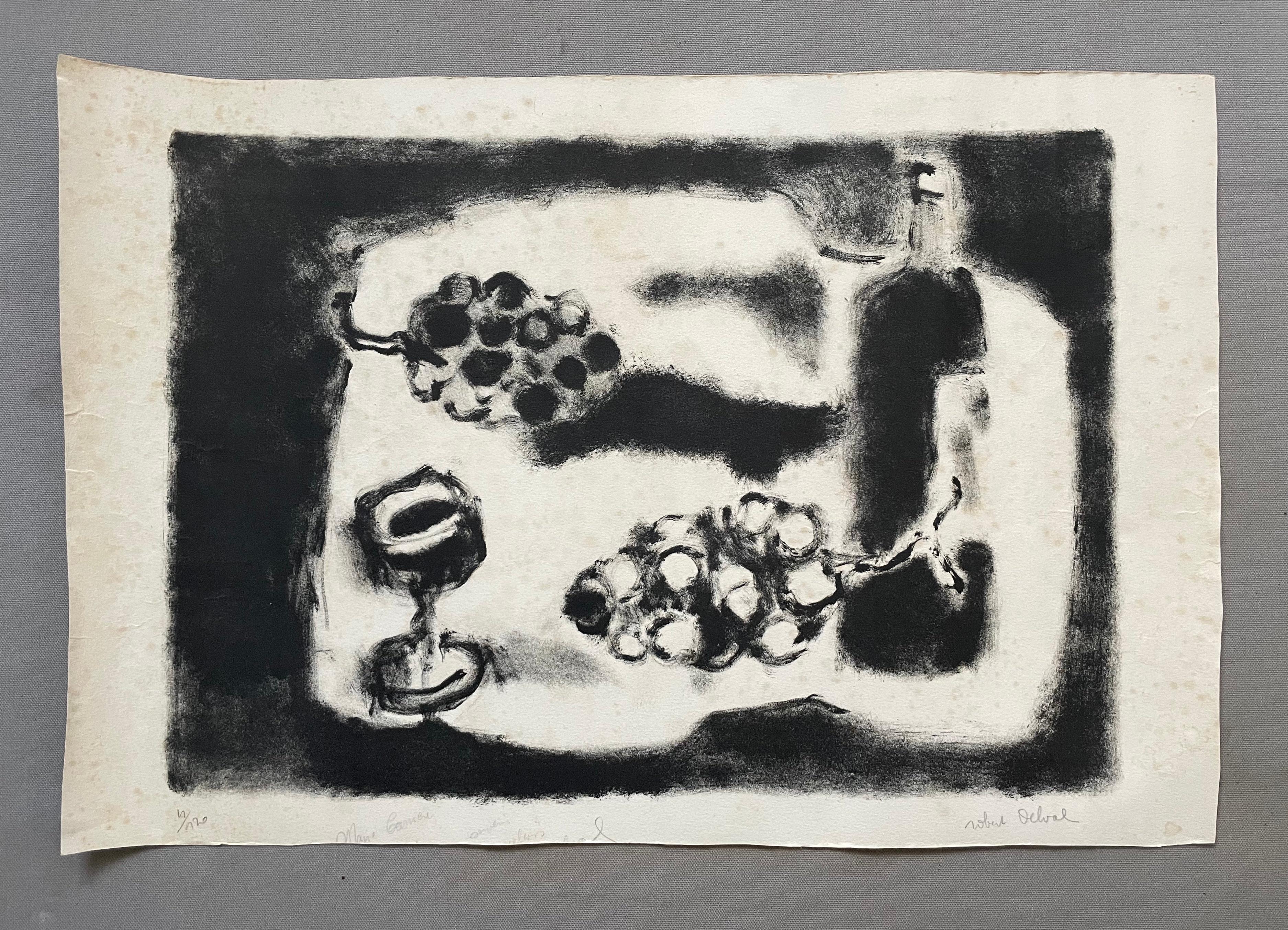 Robert Delval, Still Life, Lithograph - Print by Robert DELVAL