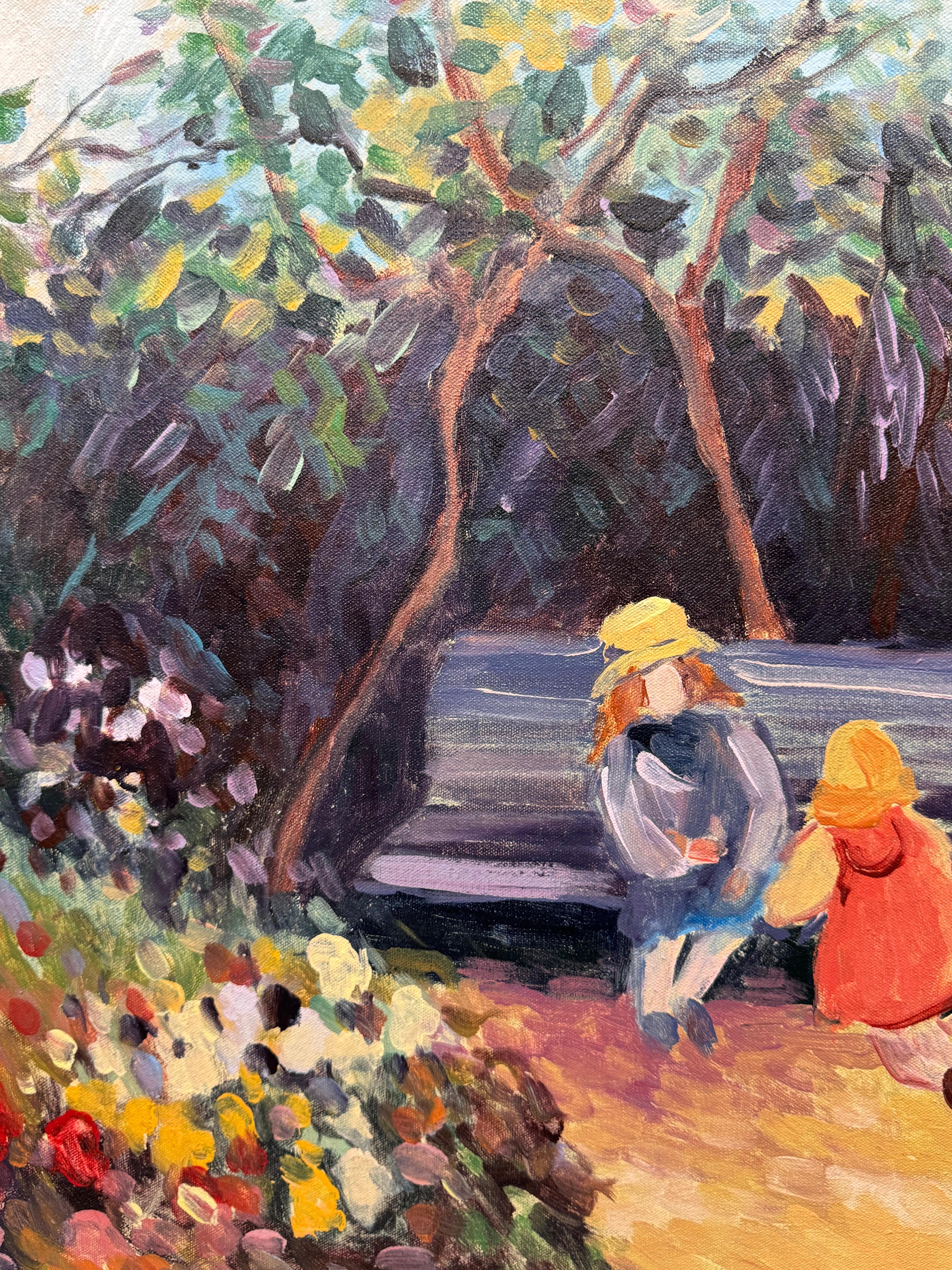 Robert DeVee (1940-2017)  Impressionistische Landschaft mit zwei Mädchen am Strand  im Angebot 3