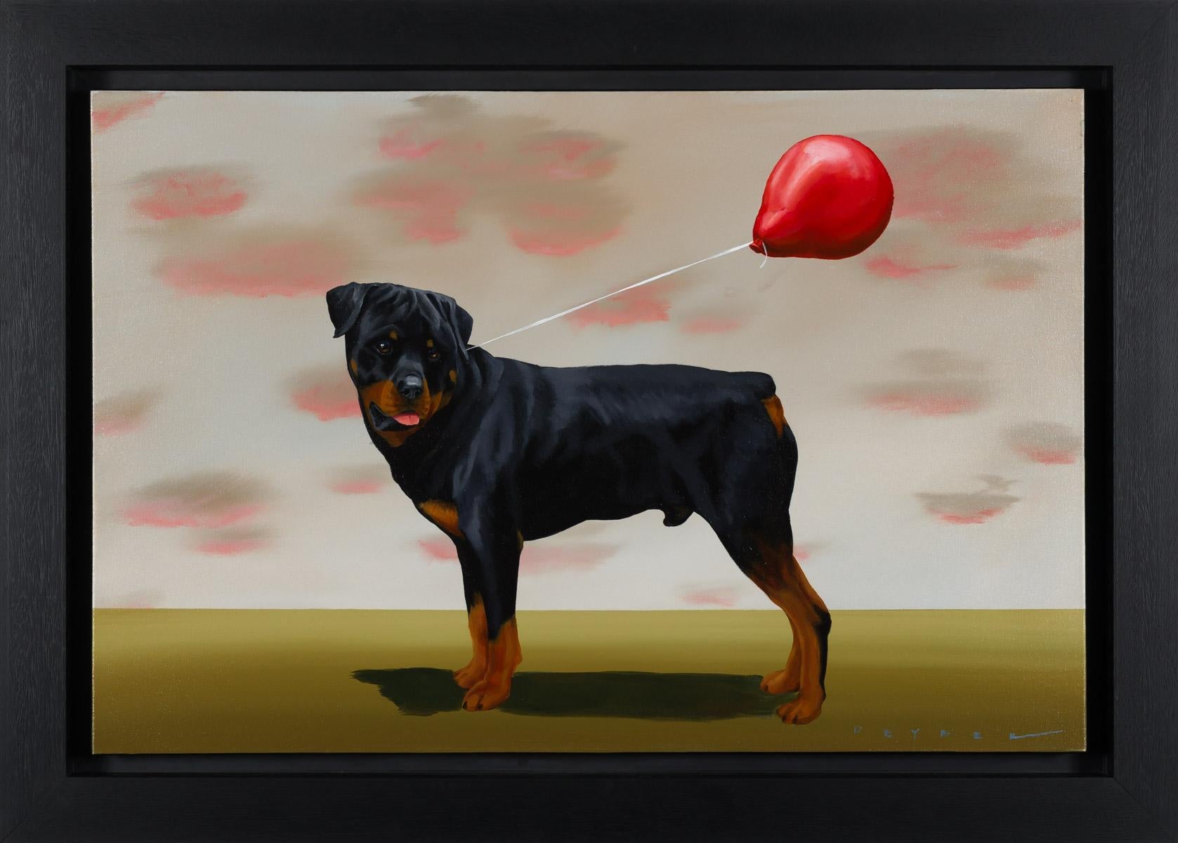 Balloon Dog III (Rottweiler), 2021 - Contemporary Painting by Robert Deyber 