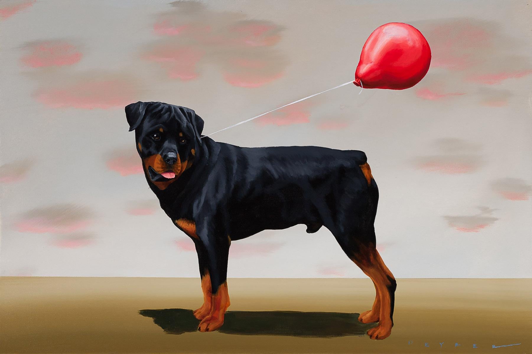 Balloon Dog III (Rottweiler), 2021 - Painting by Robert Deyber 