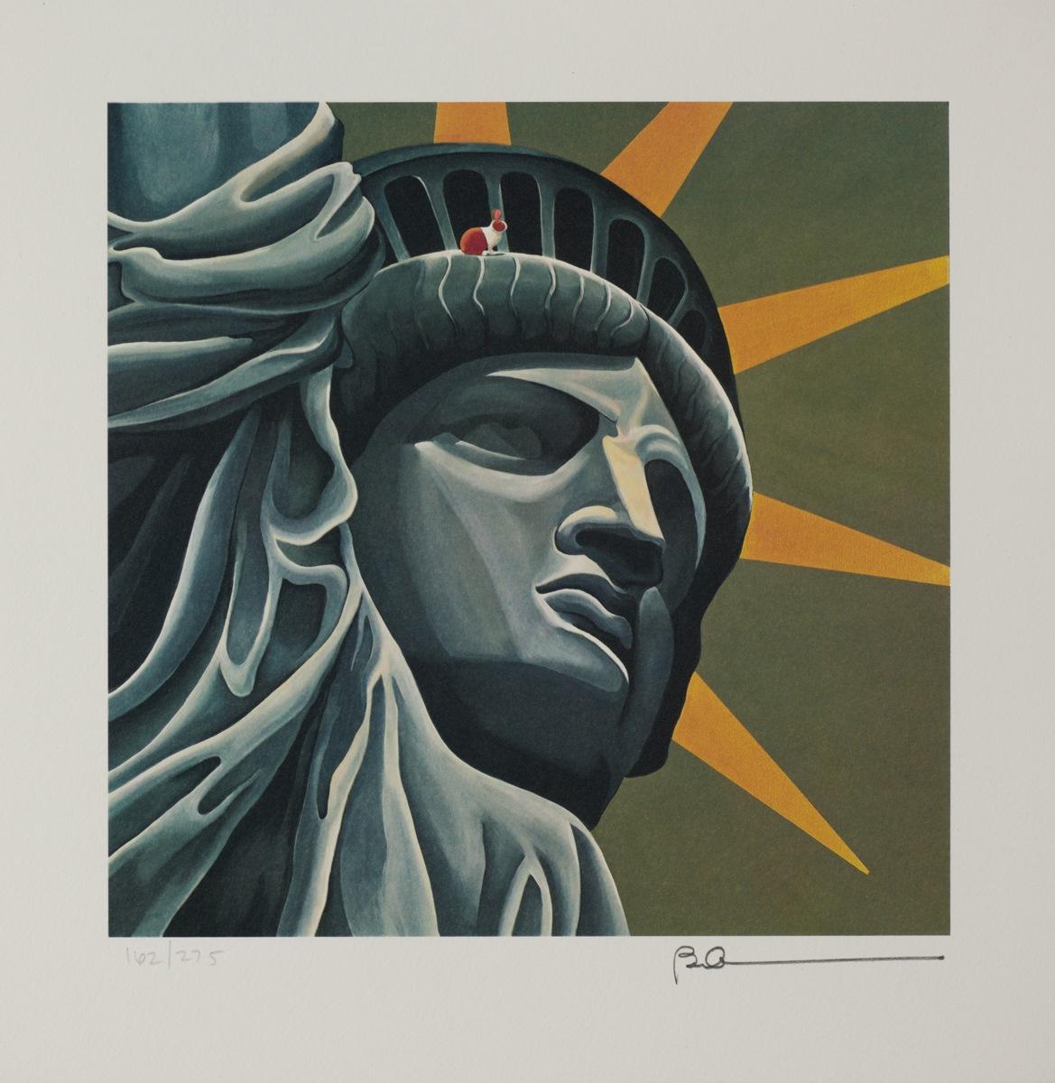 A Hare Out of Place II (Statue of Liberty) - Print by Robert Deyber 