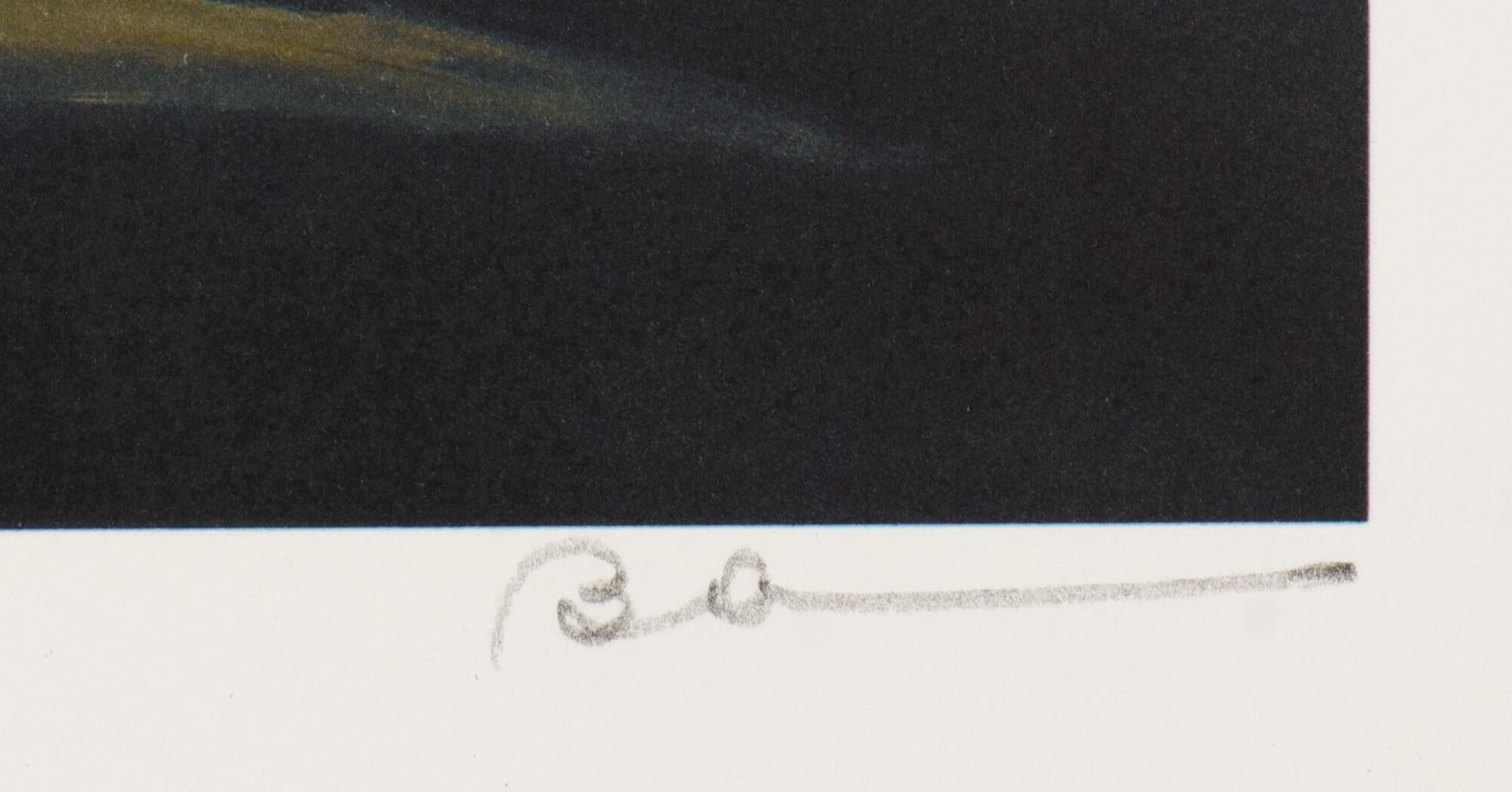 Eiertropfensuppe (Beige), Figurative Print, von Robert Deyber 
