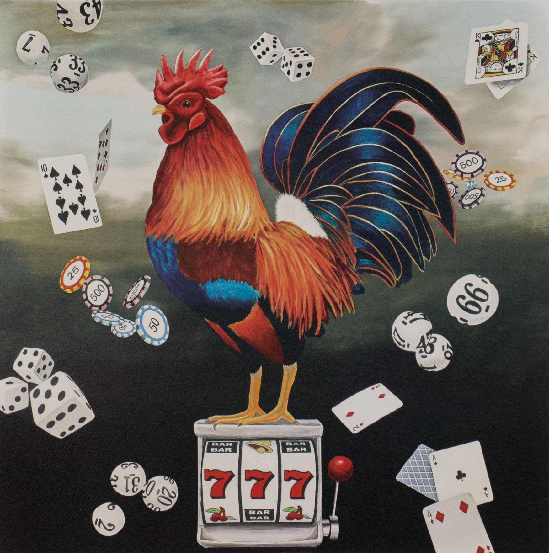 Game Cock - Contemporary Print by Robert Deyber 