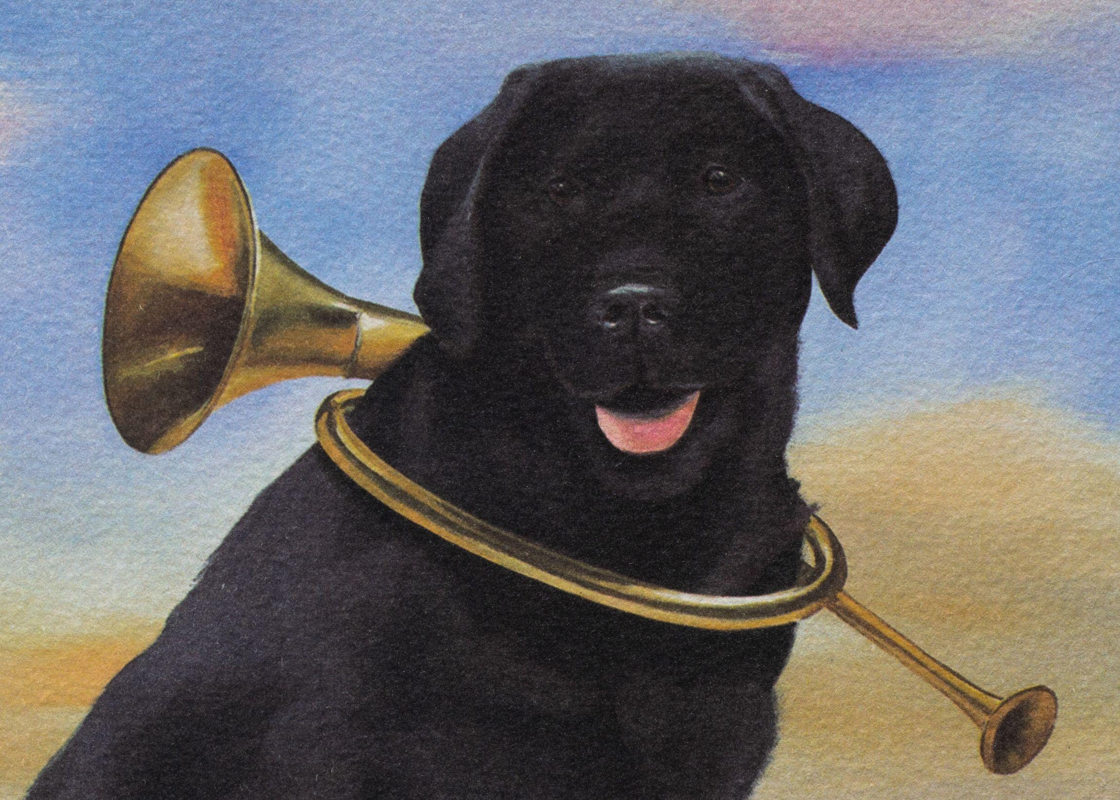 Chien Horn - Contemporain Print par Robert Deyber