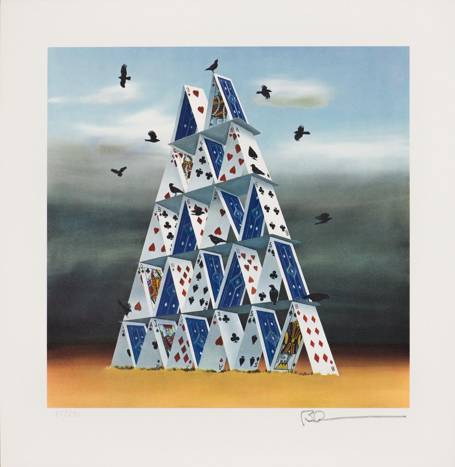 Robert Deyber  Figurative Print - House of Cards