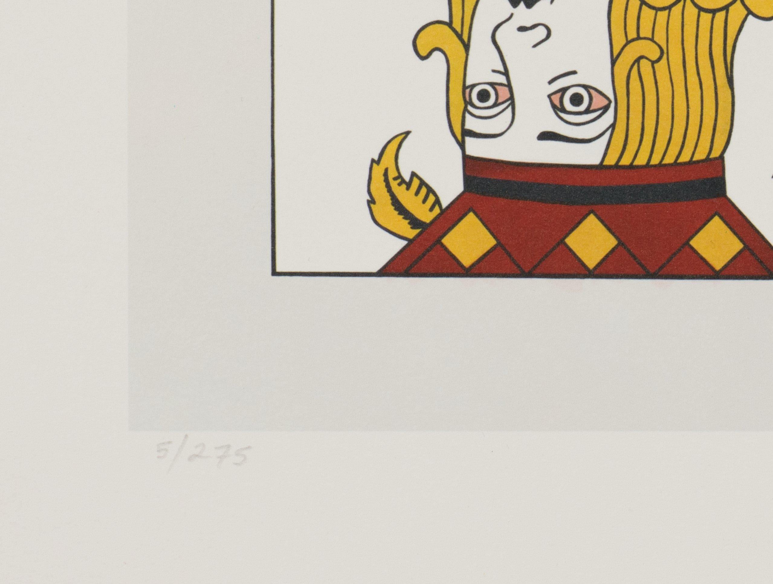 Jack Pot ist eine Lithographie auf Papier, Bildgröße 9,5 x 6,25 Zoll. Aus der Auflage von 395, nummeriert 5/275 (es gab auch 100 Roman und 20 AP), gerahmt in einem zeitgenössischen, silberfarbenen Rahmen - ein Bild der gerahmten Kunst kommt bald.