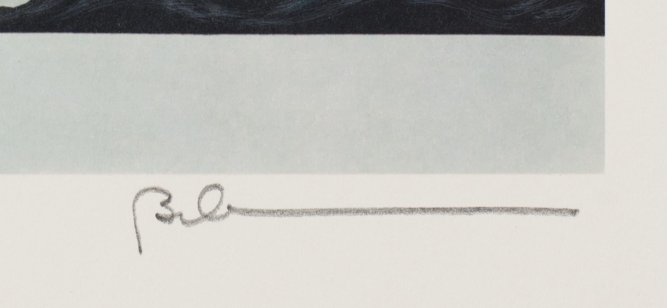 Liebeskummer (Grau), Figurative Print, von Robert Deyber 