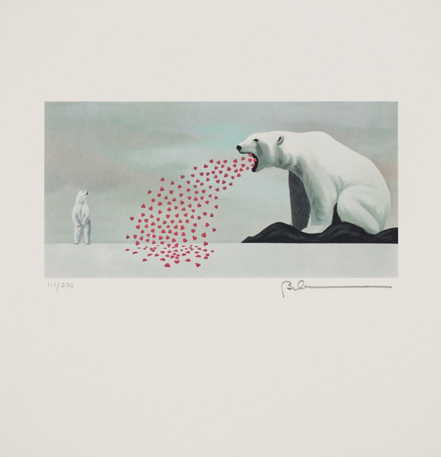 Robert Deyber  Figurative Print – Liebeskummer