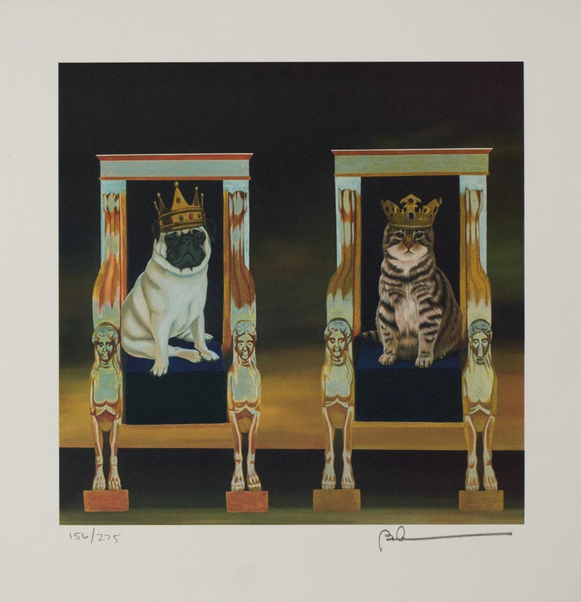 Reigning Cats and Dogs - Print by Robert Deyber 