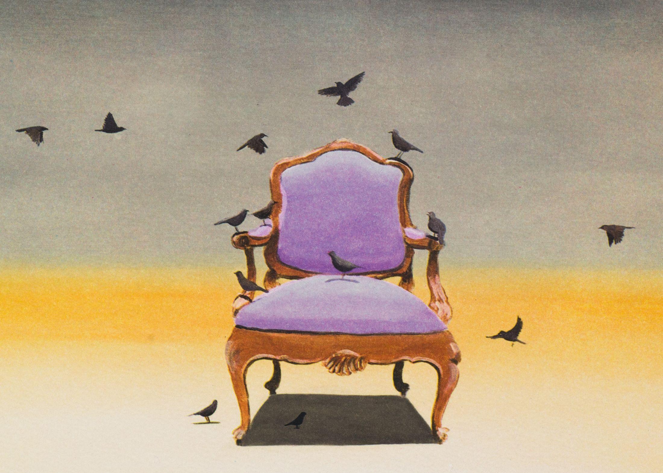 The Catbird Seat est une lithographie sur papier, de format 9,25 x 9 pouces, portant les initiales 