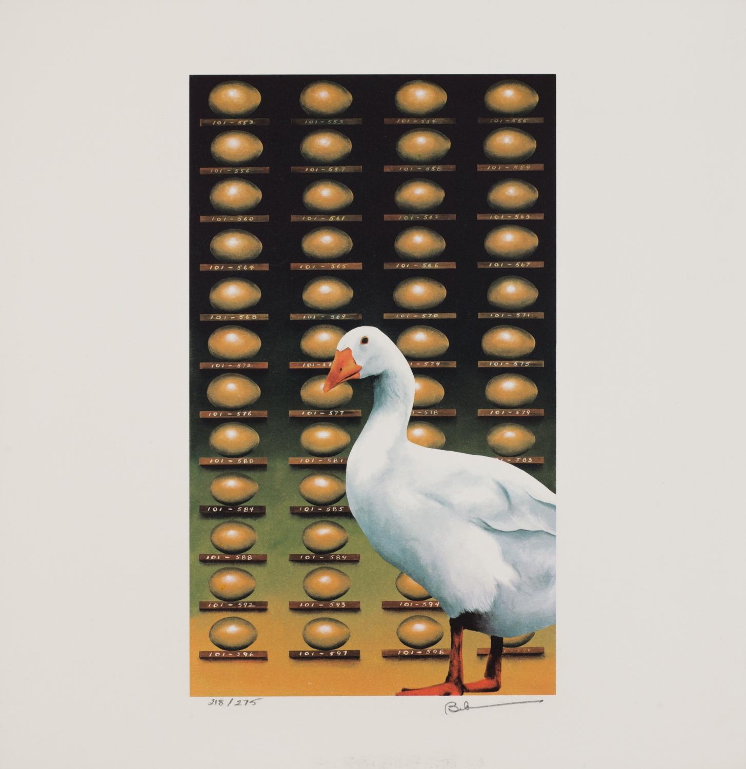 Robert Deyber  Figurative Print - The Golden Goose