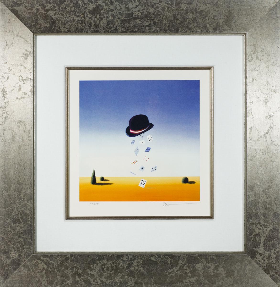 The Hat Trick - Gray Figurative Print by Robert Deyber