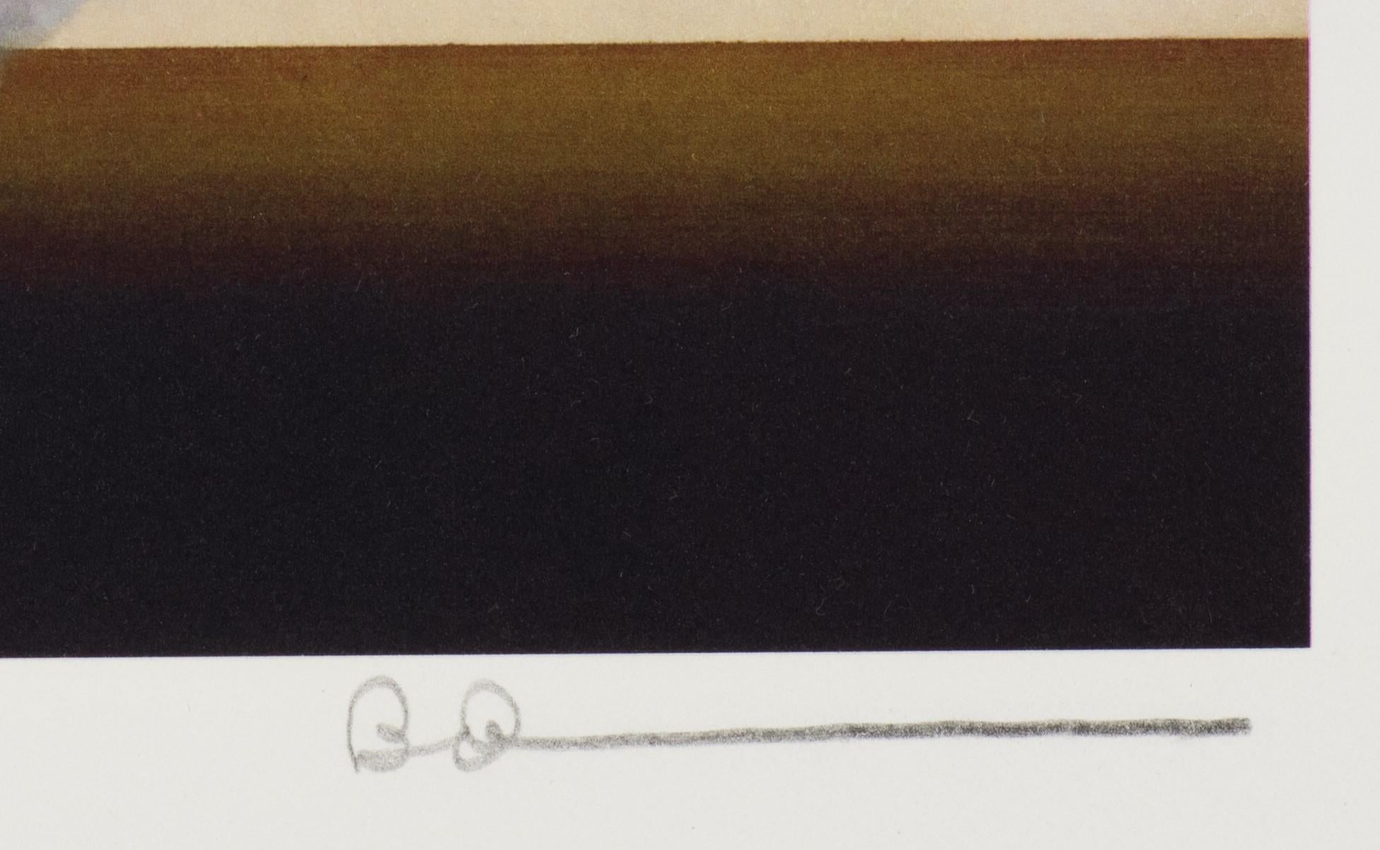 The Hot Seat est une lithographie sur papier, 9.5 x 9 pouces.  taille de l'image, et portant les initiales 