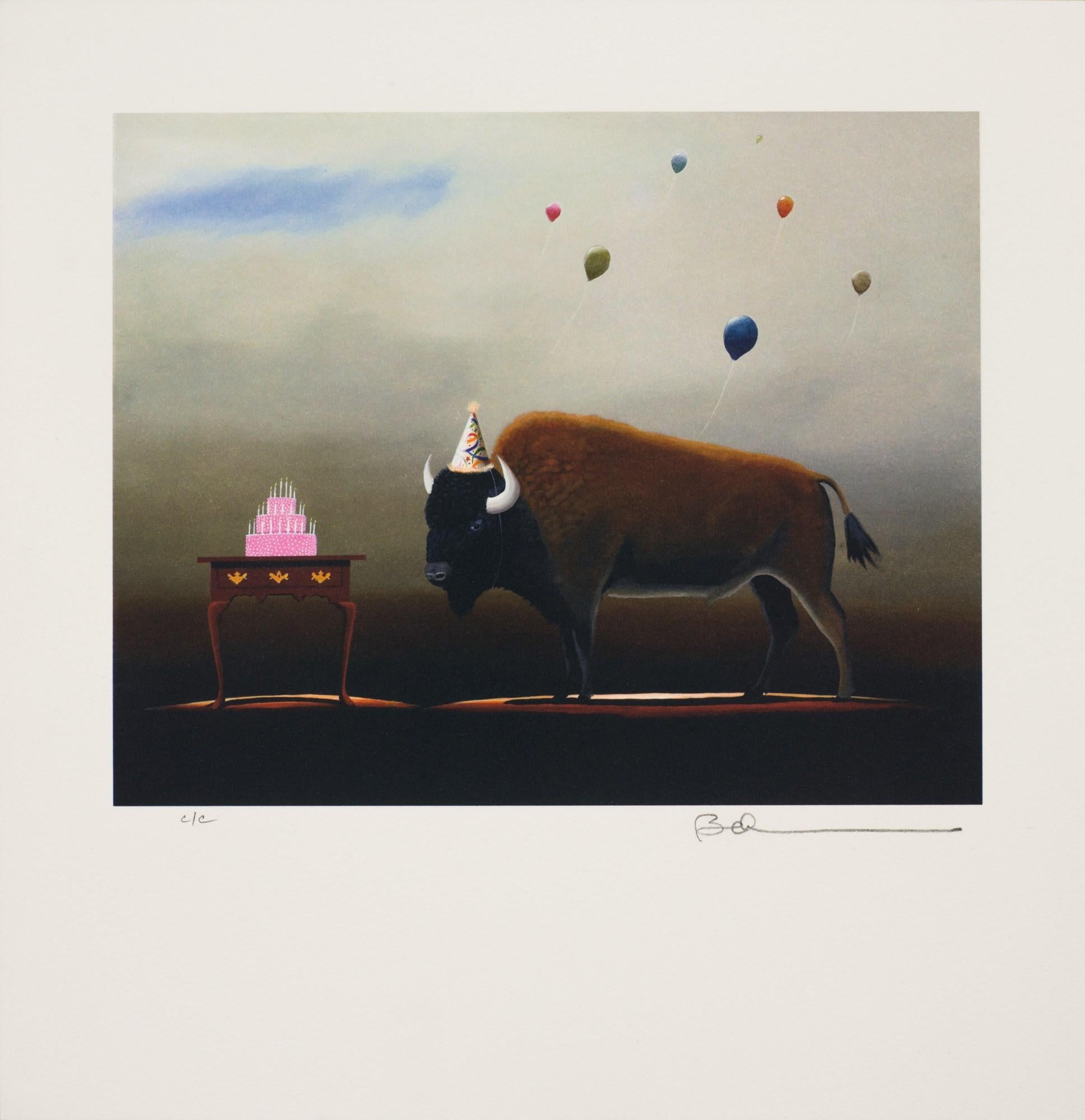 El Animal de la Fiesta III (Búfalo) - Print de Robert Deyber