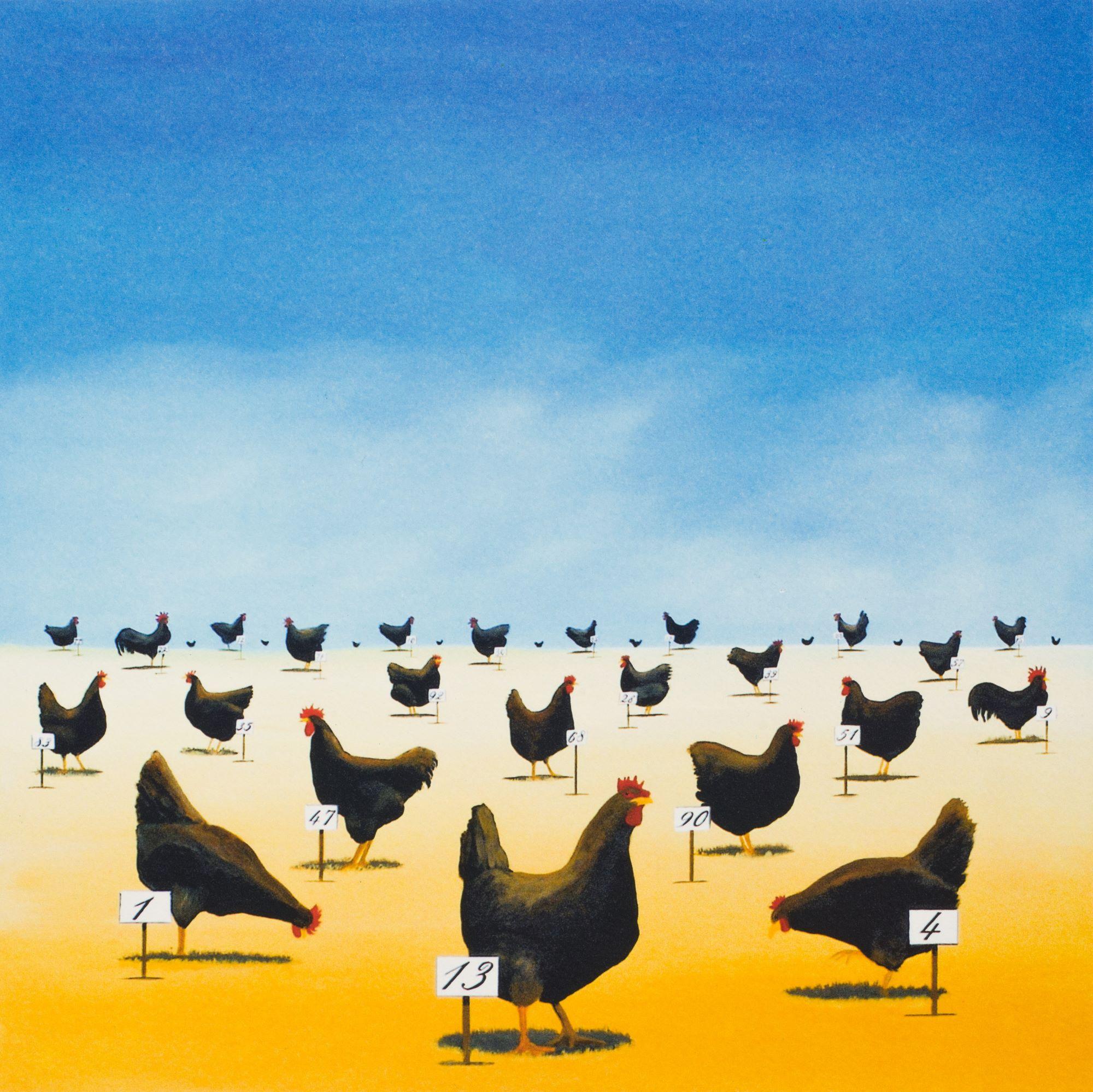 The Pecking Order - Contemporary Print by Robert Deyber