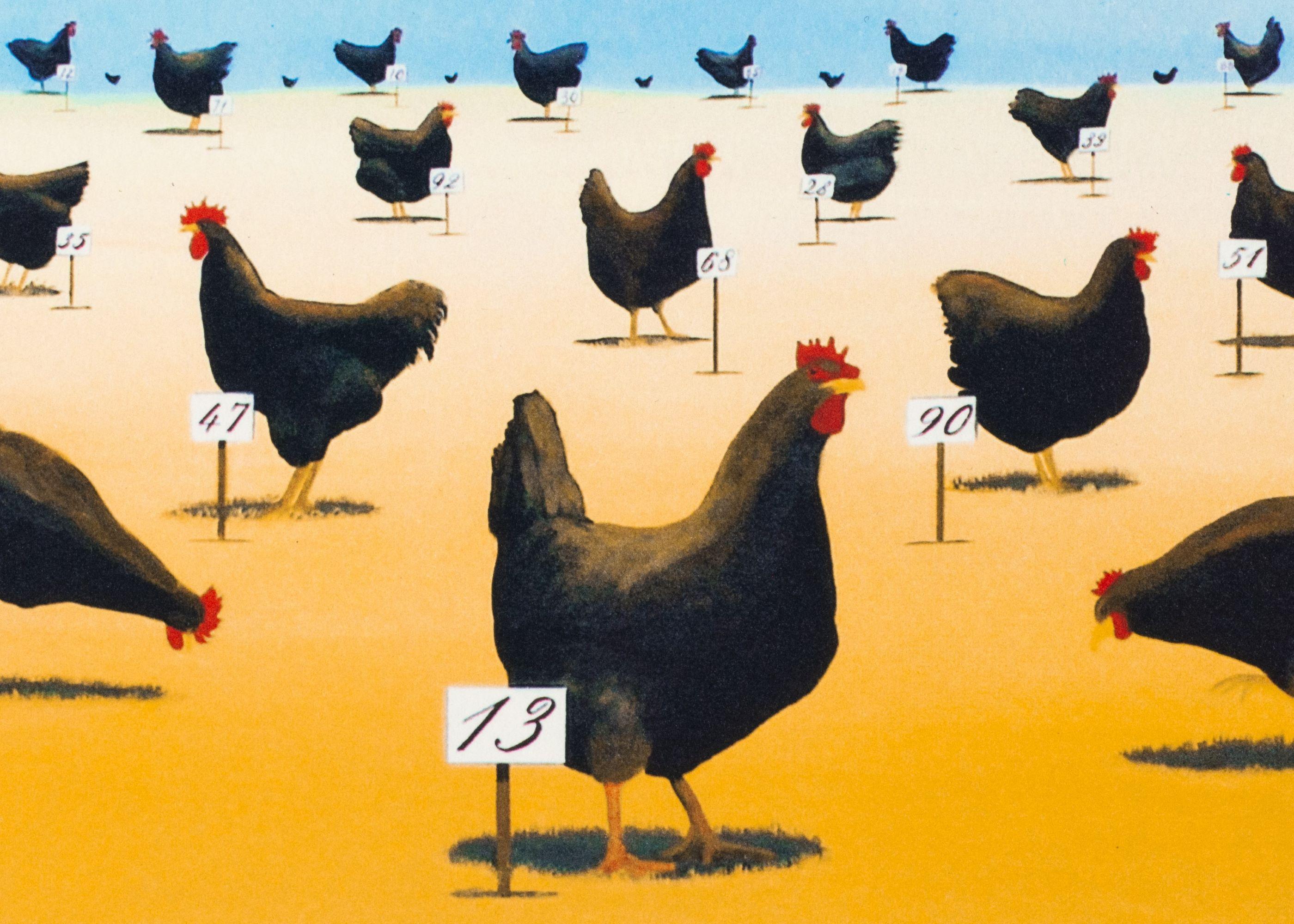 The Pecking Order - Contemporary Print by Robert Deyber