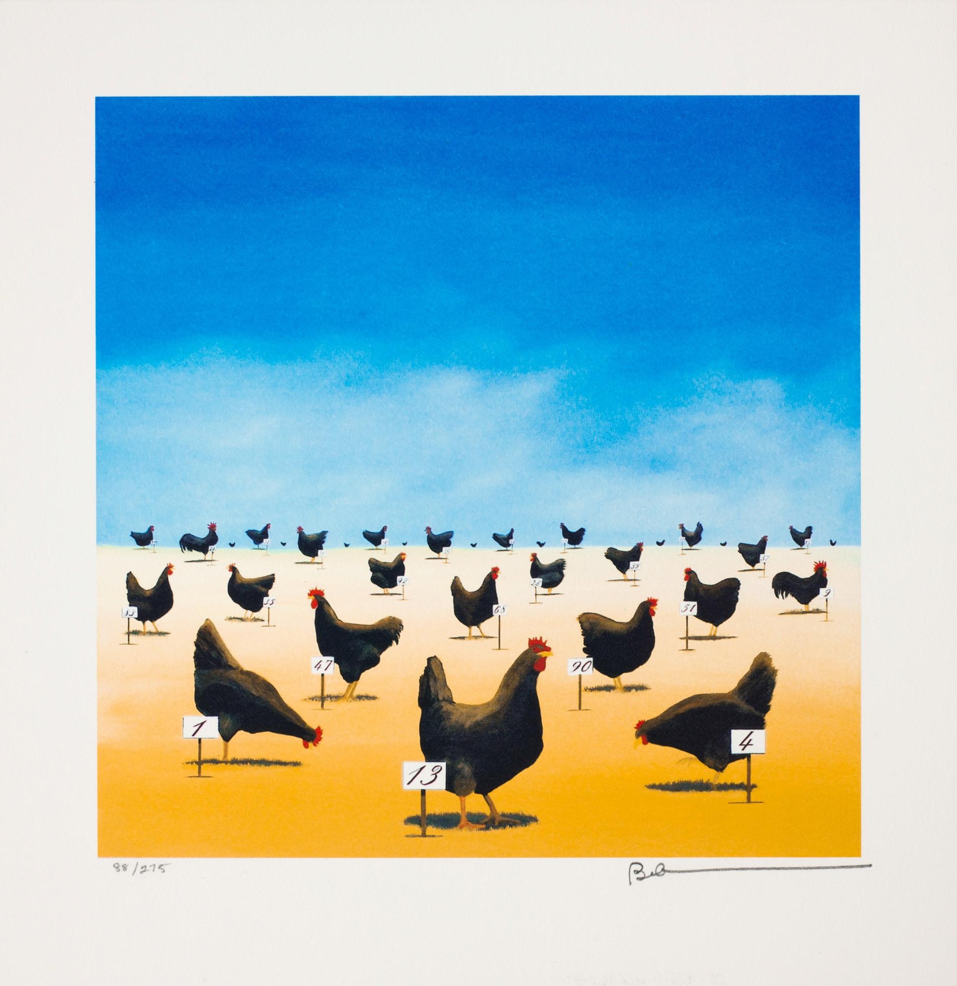 Robert Deyber Animal Print - The Pecking Order