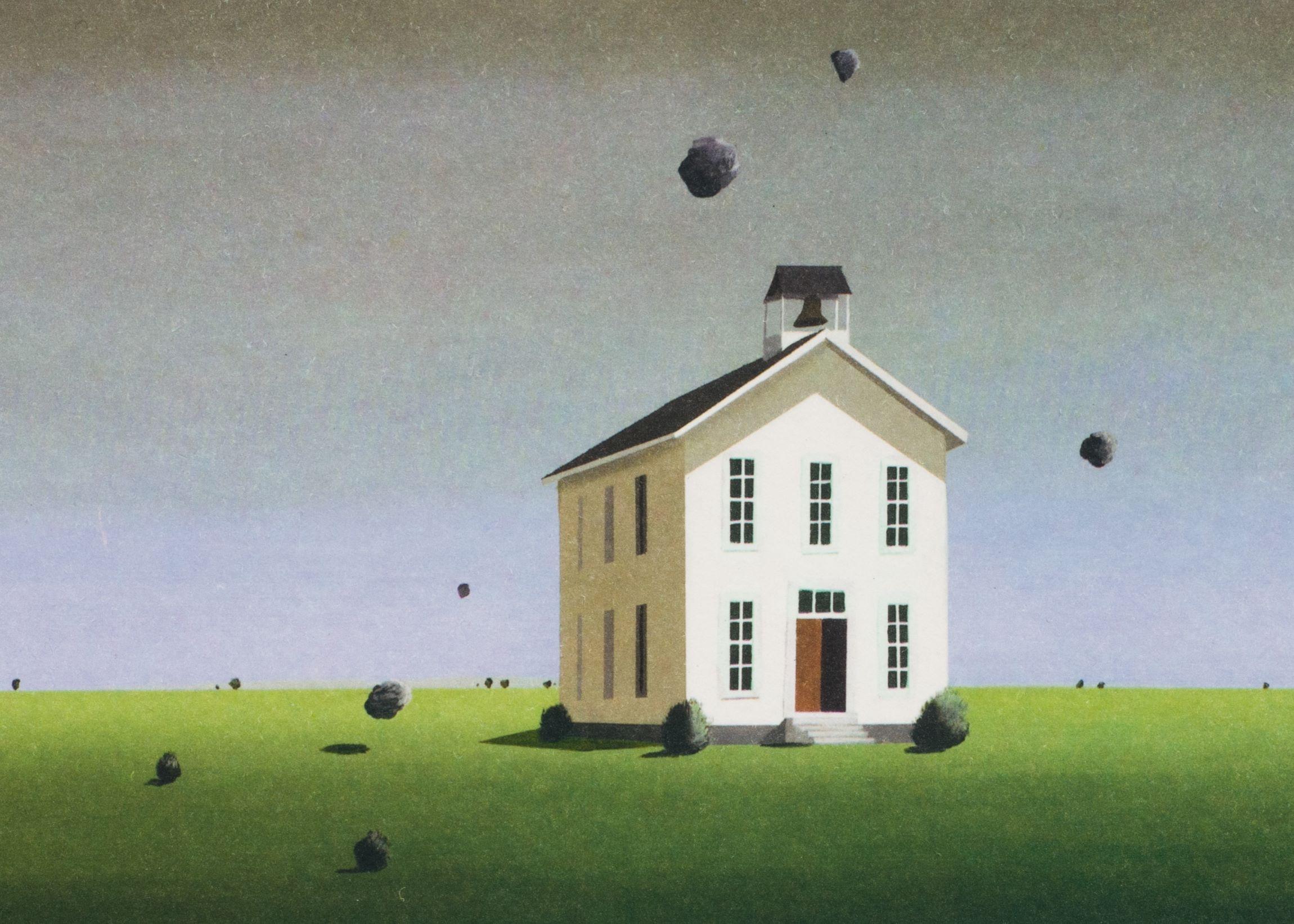 The School of Hard Knocks is a lithograph on paper, 7.25 x 9 inches image size, and initialed 'BD' lower right. From the edition of 395, numbered 129/275 (there were also 100 Roman and 20 AP). Framed in a contemporary, silver-tone frame.

Robert