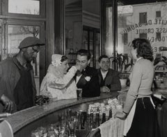 Vintage Café nior et blanc, 1948