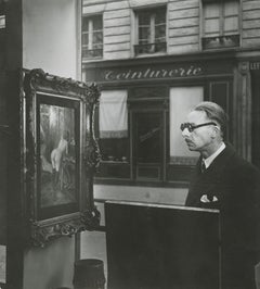 Man Looking at Painting of a Nude in Paris Shop Window, 1948