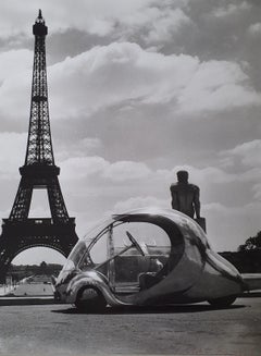 Robert Doisneau Paul Arzens' "Electric Egg" in front of the Eiffel Tower