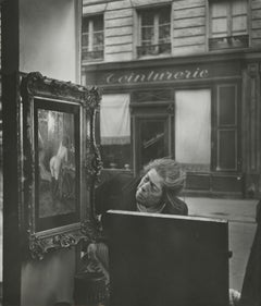 Woman Looking at Painting of a Nude in Paris Antique Shop Window, 1948