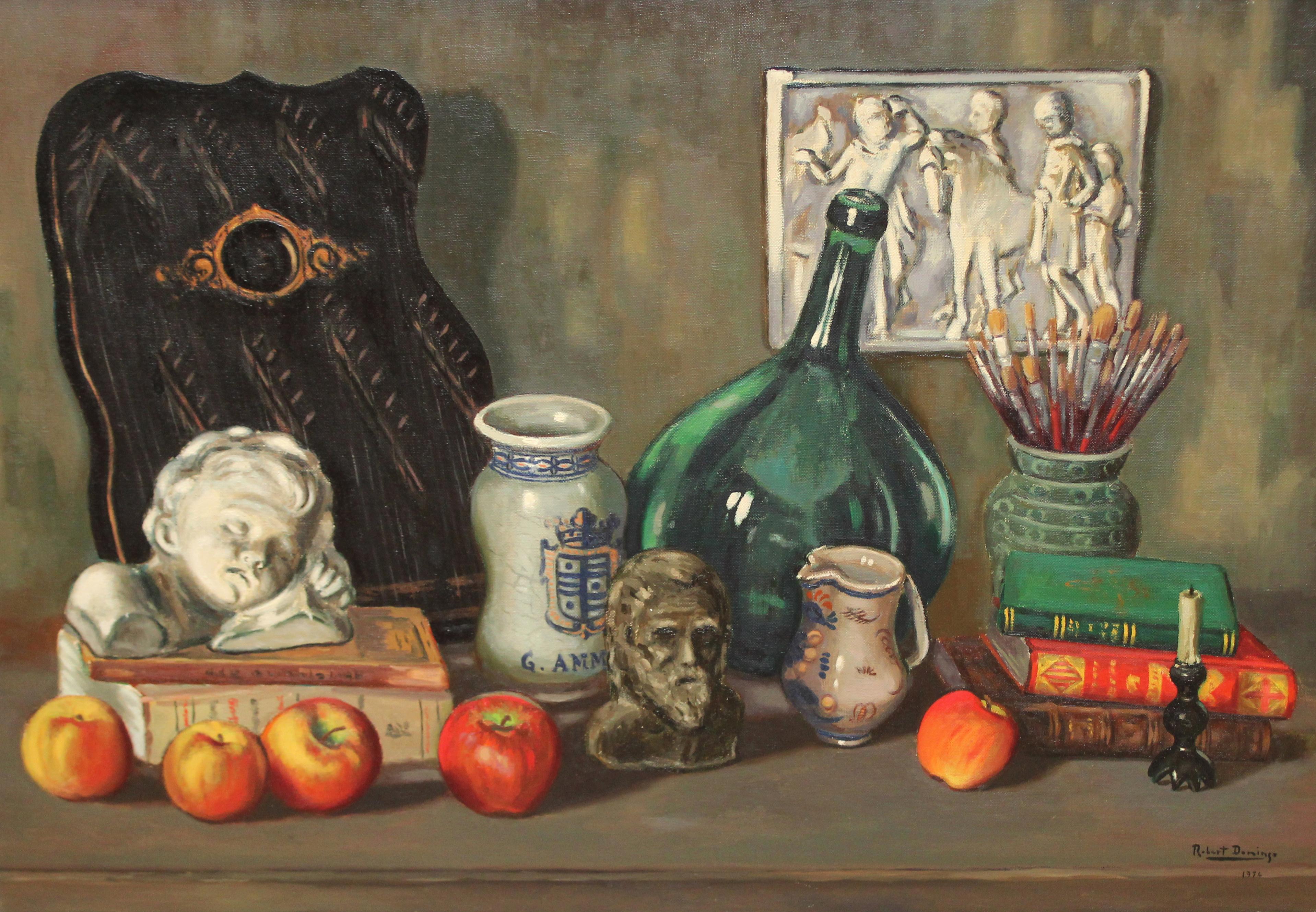 Óleo sobre tela - Weinkellerei - Jahr 1974 – Painting von Robert Domingo (XX)