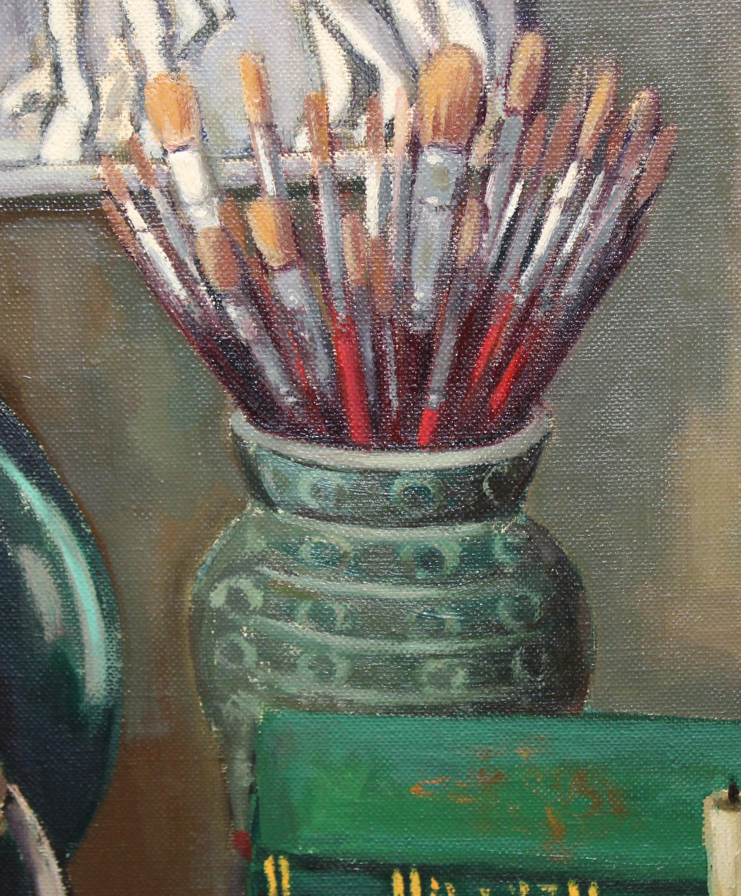 Óleo sobre tela - Weinkellerei - Jahr 1974 im Angebot 2