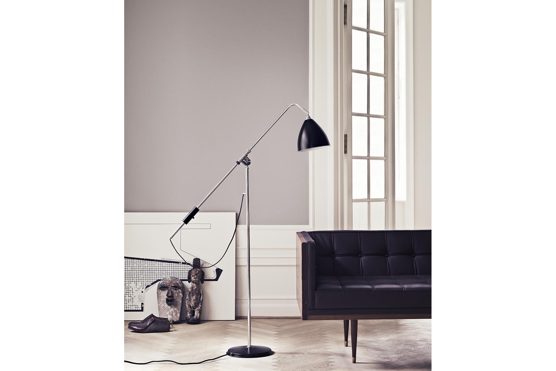 Bauhaus Robert Dudley Bestlite BL4 Floor Lamp, Black Brass and White