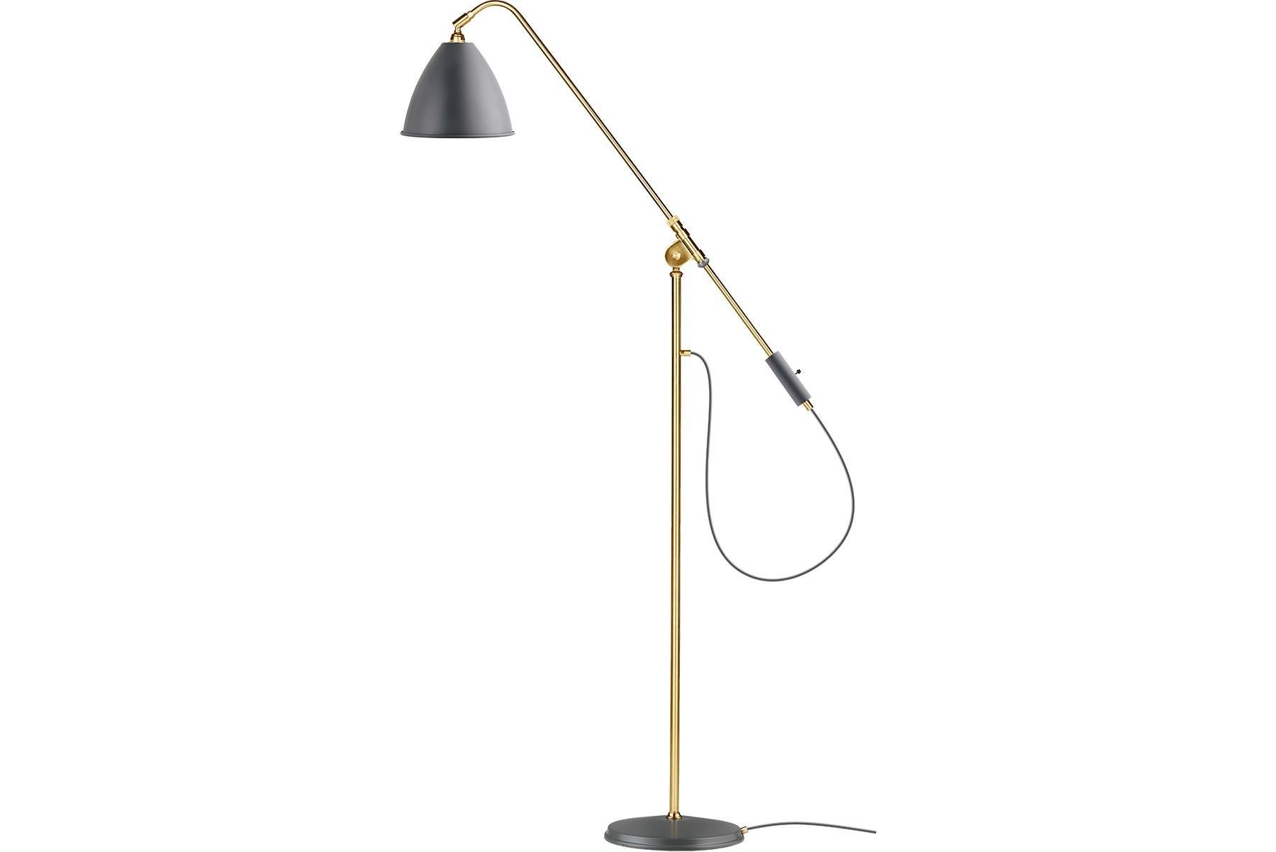 English Robert Dudley Best Lite BL4 Floor Lamp, Brass and Grey