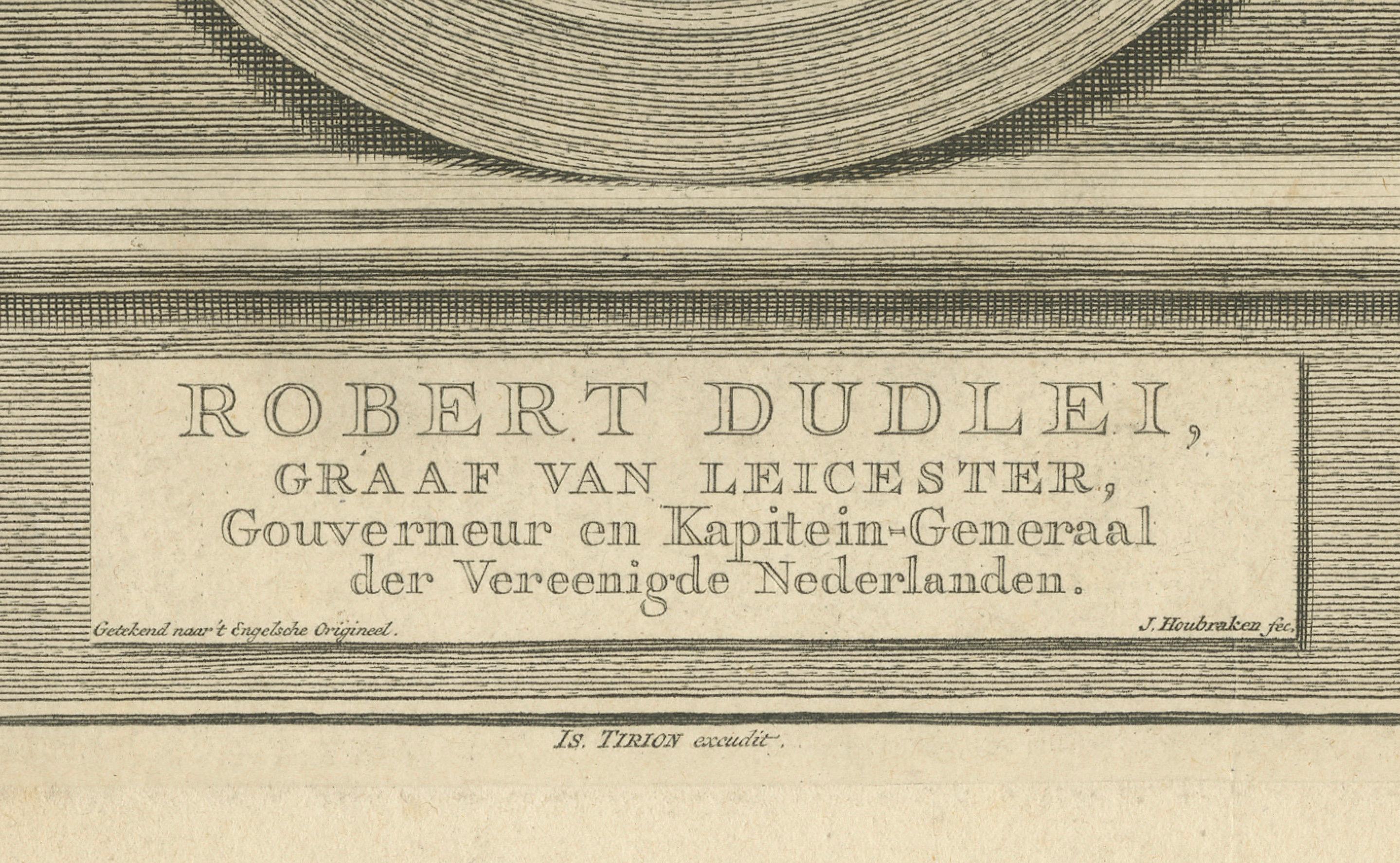 Engraved Robert Dudley, Earl of Leicester – Governor-General of the United Netherlands For Sale