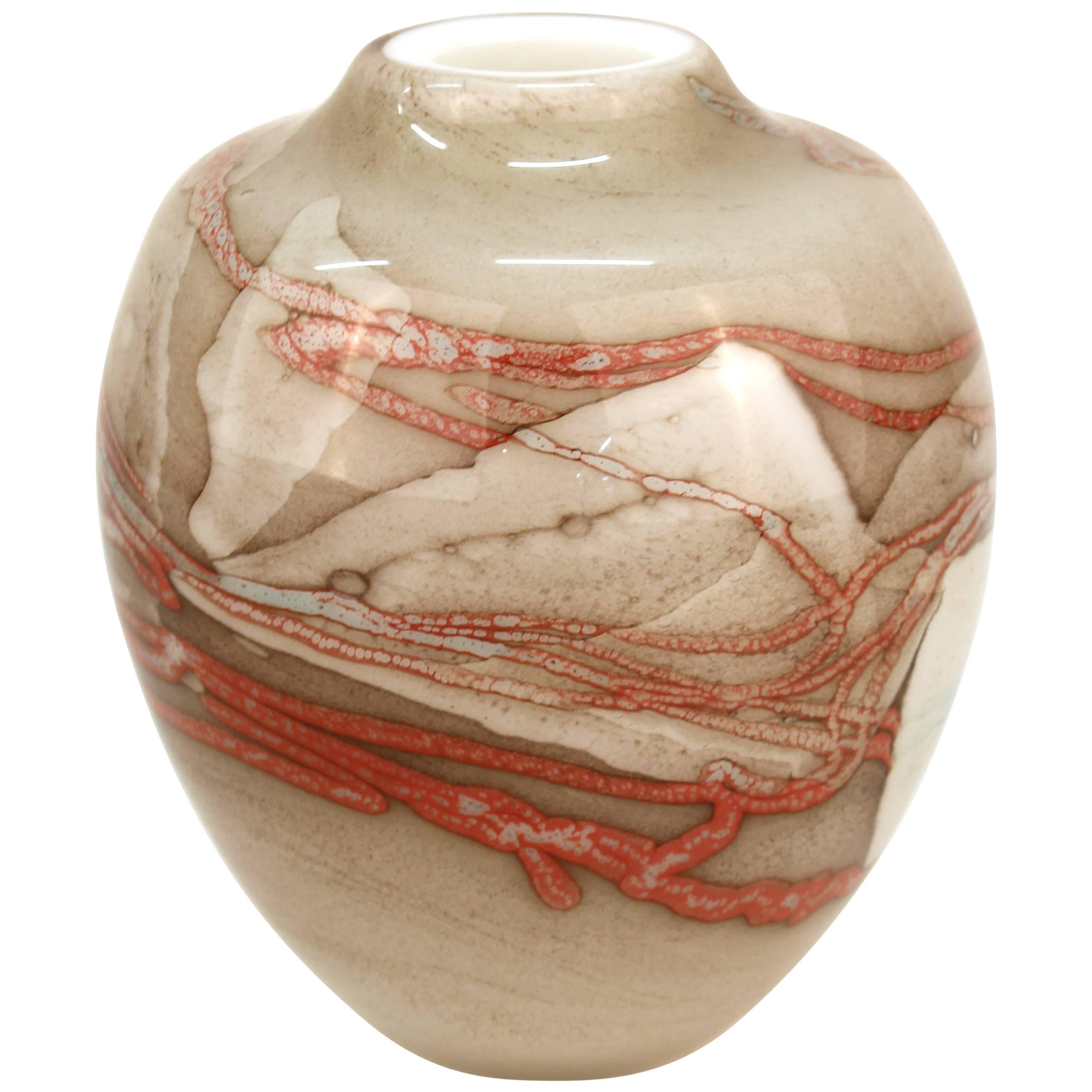 Robert DuGrenier Modern Studio Art Glass Vase, Signed For Sale