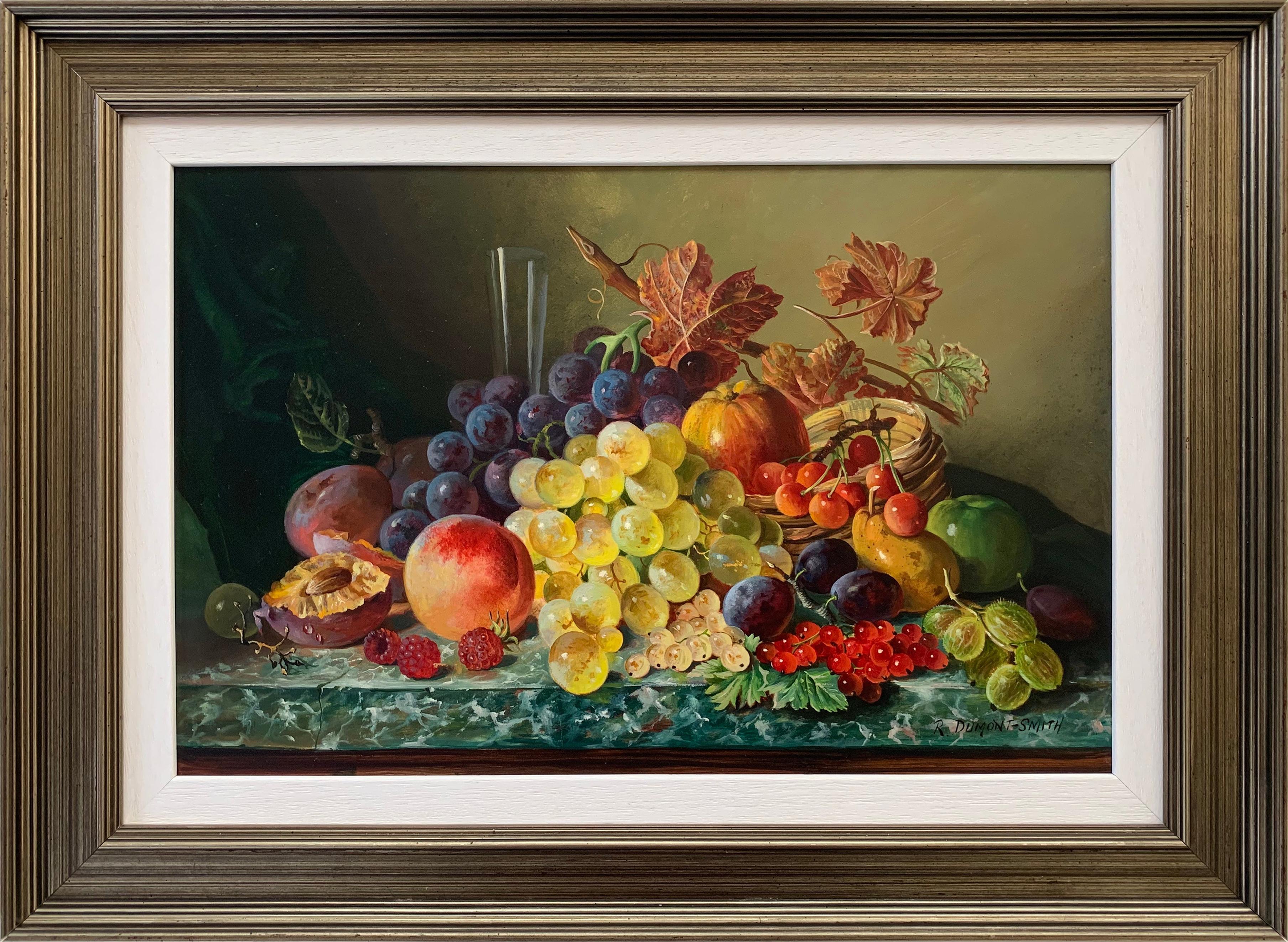 Robert Dumont-Smith Interior Painting - Beautiful Colourful Still Life Oil Painting of Fruit by Famous British Painter
