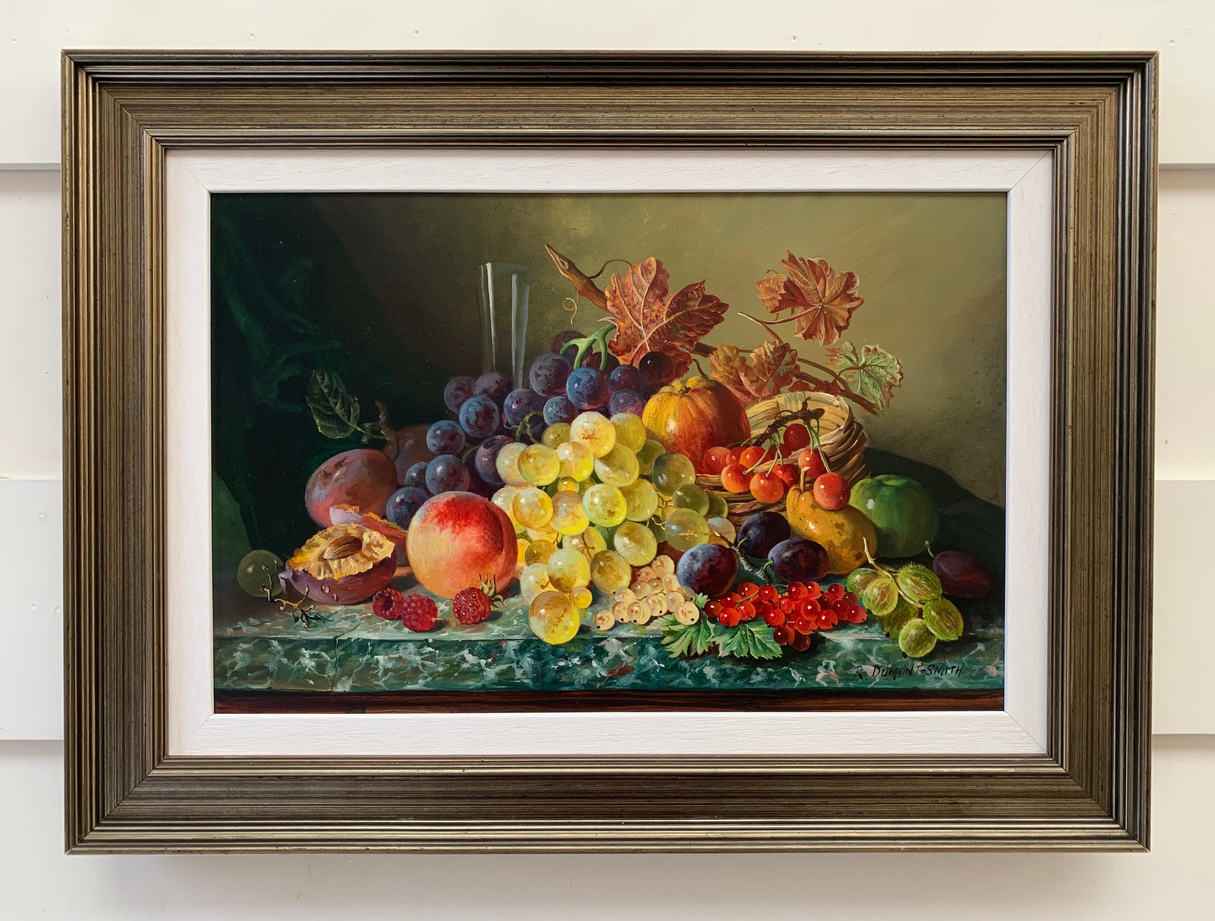 Schönes:: farbenfrohes Ölgemälde eines berühmten britischen Malers von Obst (Realismus), Painting, von Robert Dumont-Smith