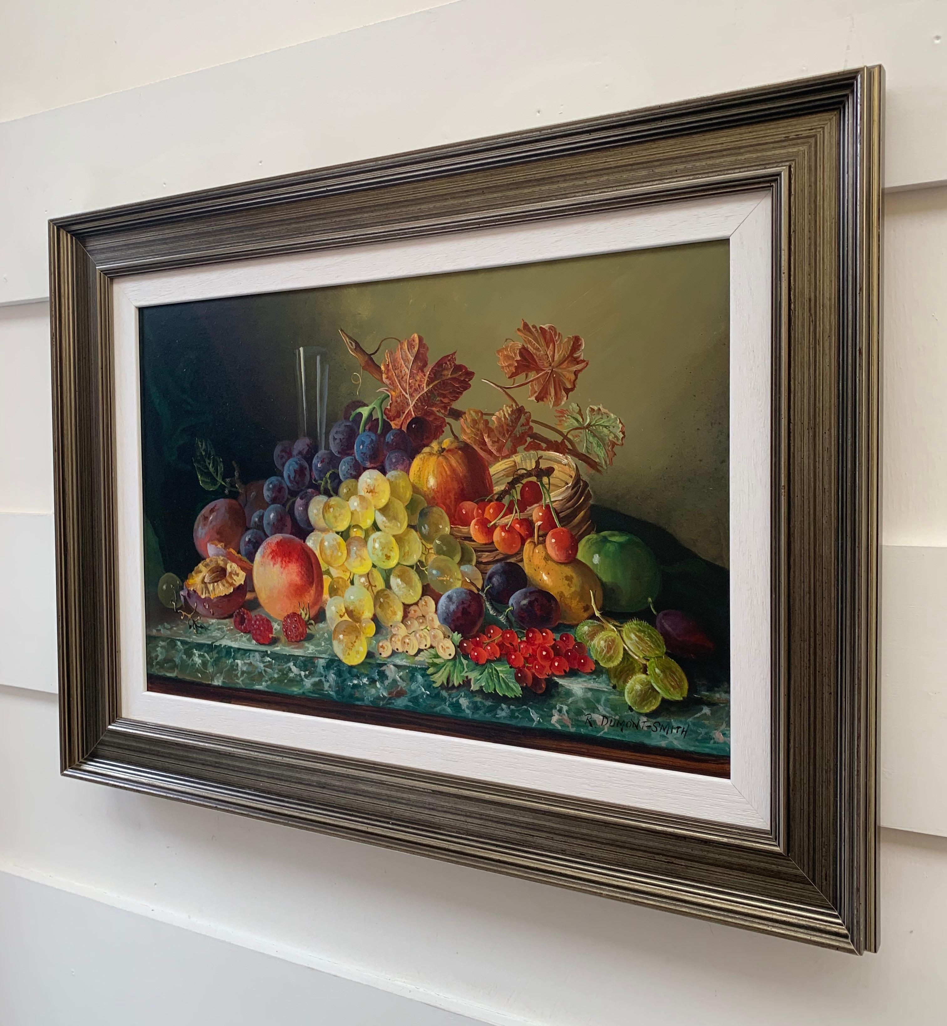 Schönes:: farbenfrohes Ölgemälde eines berühmten britischen Malers von Obst (Schwarz), Interior Painting, von Robert Dumont-Smith