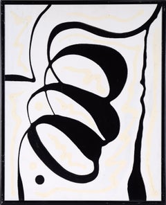 "Hurricane with Square" Minimalist Expressive Composition in Acrylic on Canvas