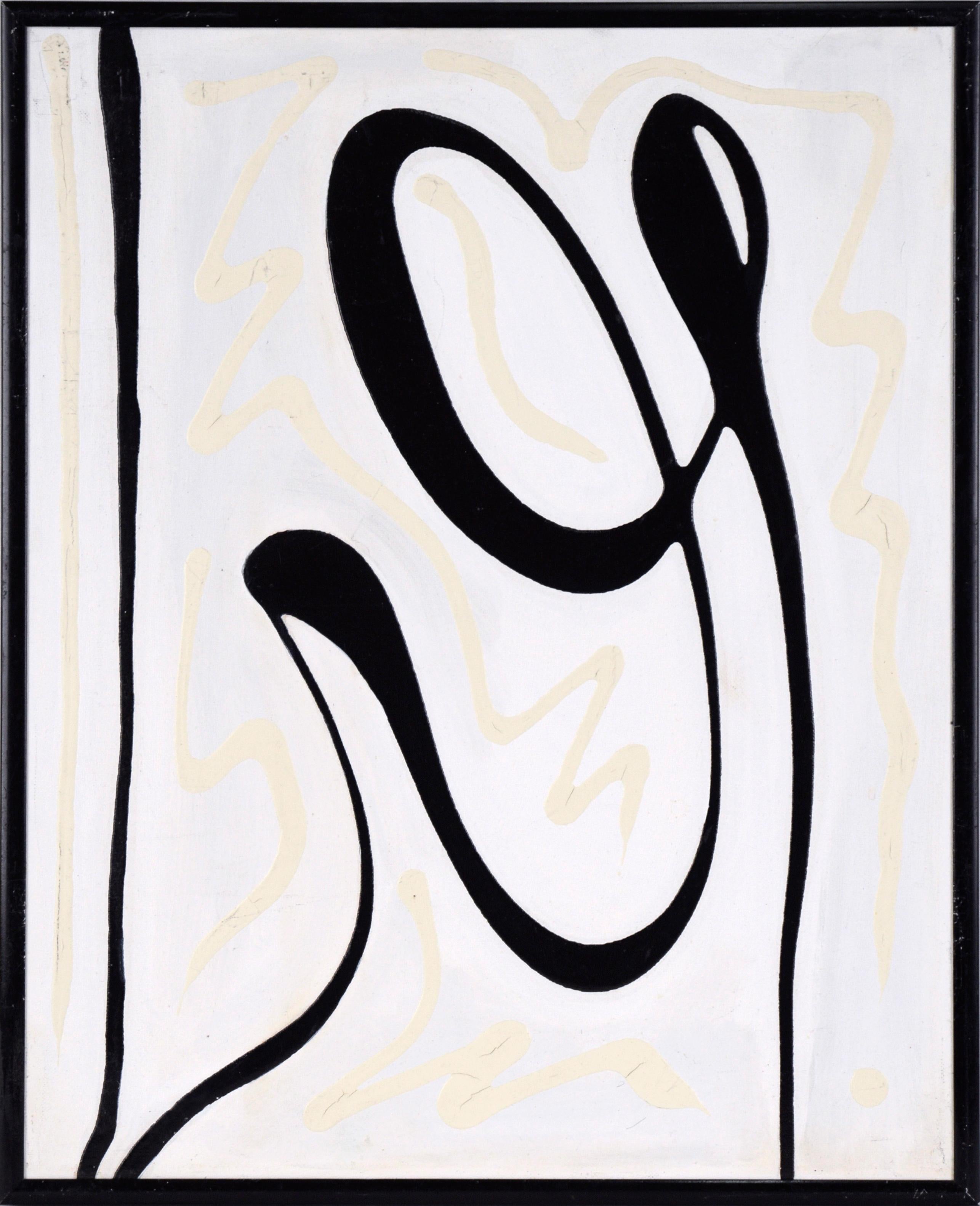 Robert E Deasy Abstract Painting - "Letter G" Minimalist Expressive Composition in Acrylic on Canvas
