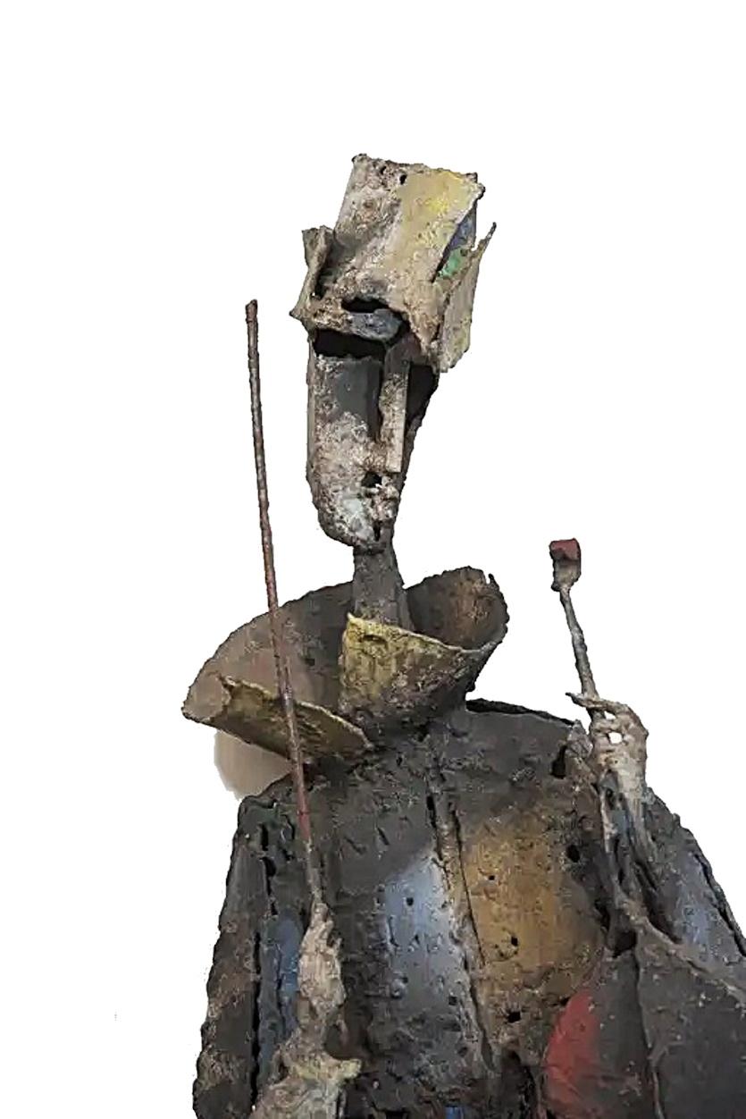 American Cubism
Robert E. Kuhn
A Violinist
Wrought Iron Wall Sculpture
Dated 1959
DIMENSONS
Height: 33 in (83.82 cm)
Width: 12 in (30.48 cm)
Depth: 8 in (20.32 cm)

MARKINGS
Signature: Signed on violin; dated [1959] on reverse

MEDIUM
Welded and
